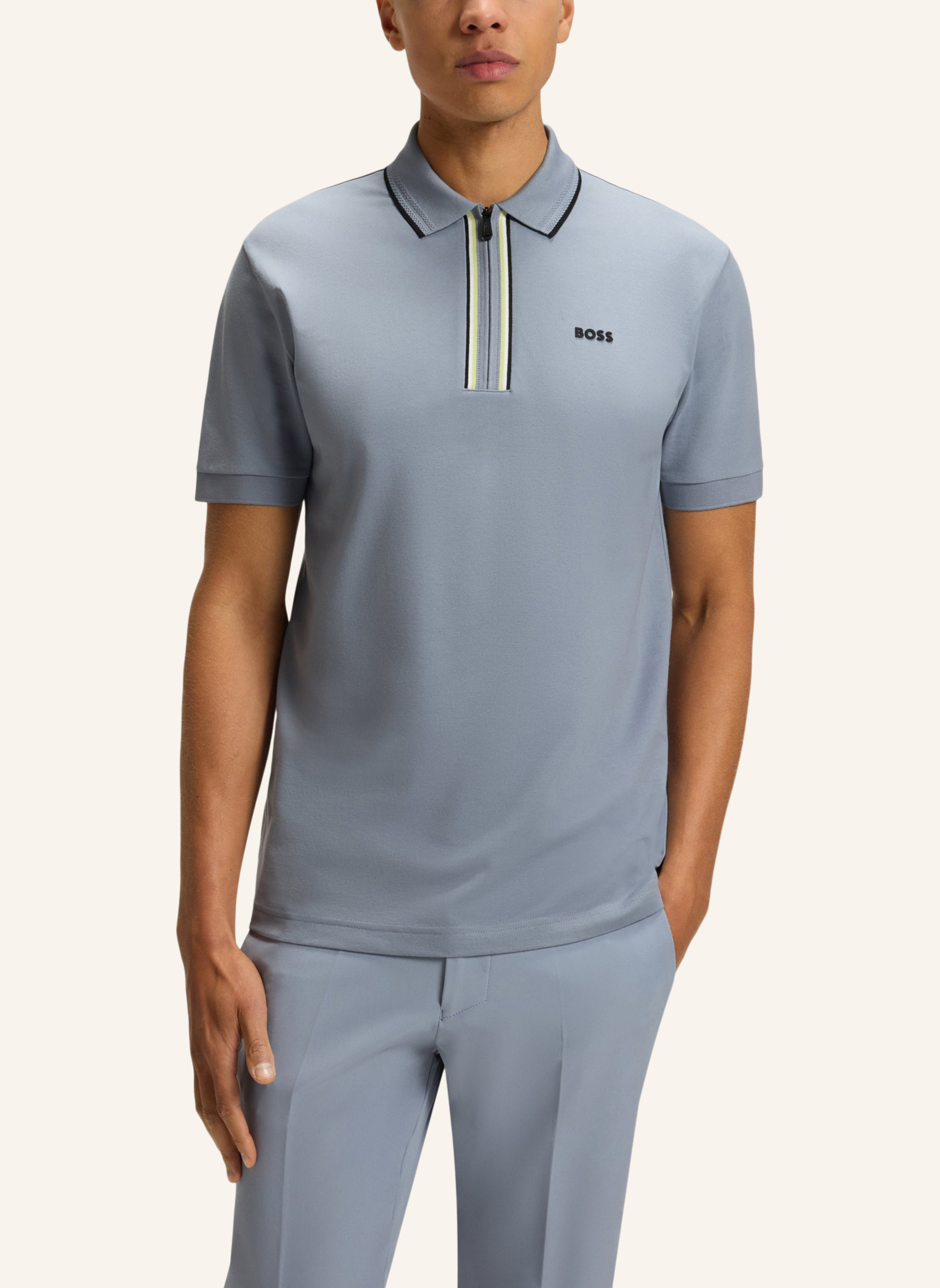 Thumbnail - Boss Poloshirt Philix Goc Slim Fit grau