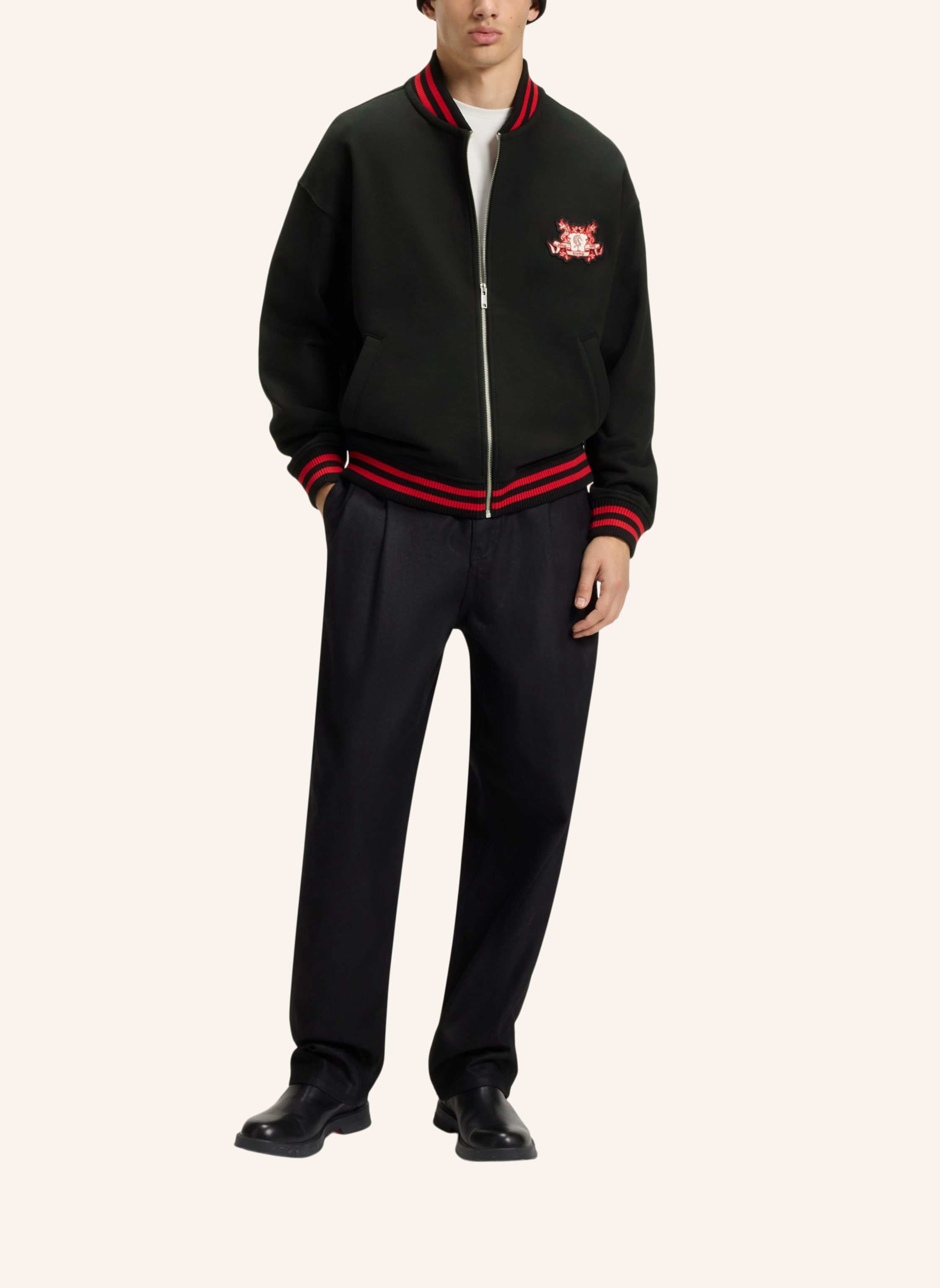 Thumbnail - Hugo Sweatshirt Dugbyzip Oversize Fit schwarz