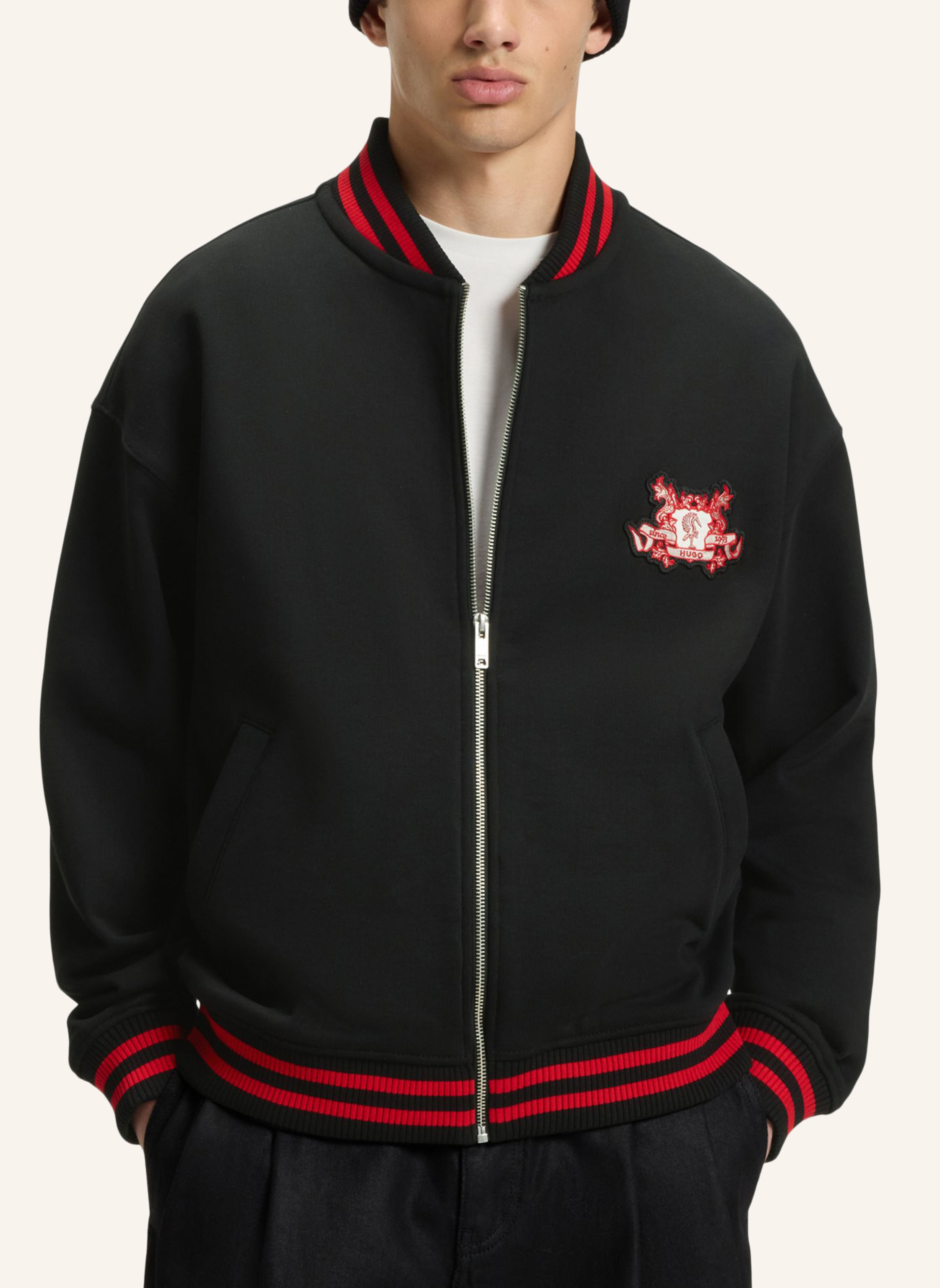 Thumbnail - Hugo Sweatshirt Dugbyzip Oversize Fit schwarz