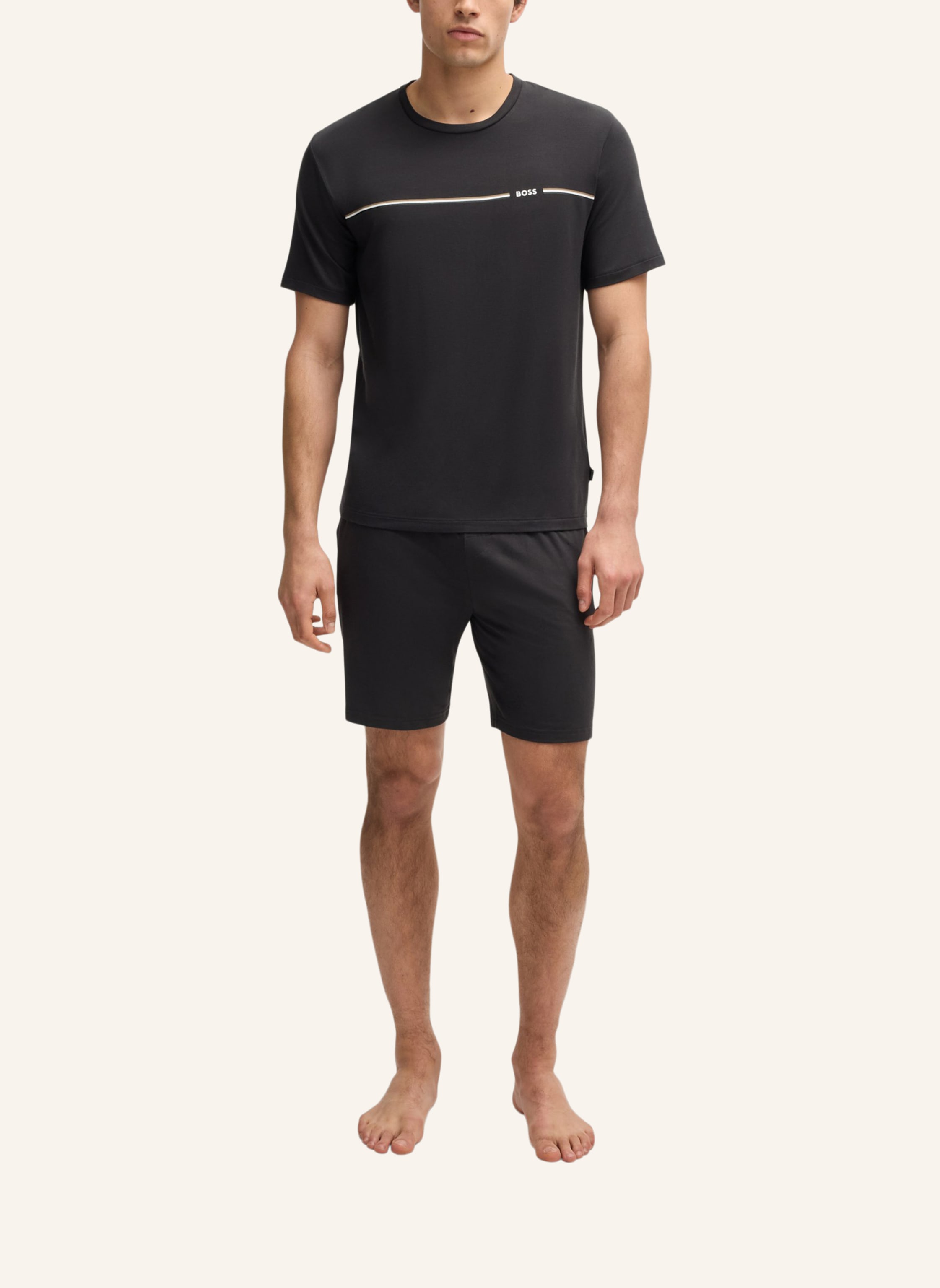 Thumbnail - Boss Pyjama-Set Bamboo Short Set Regular Fit grau