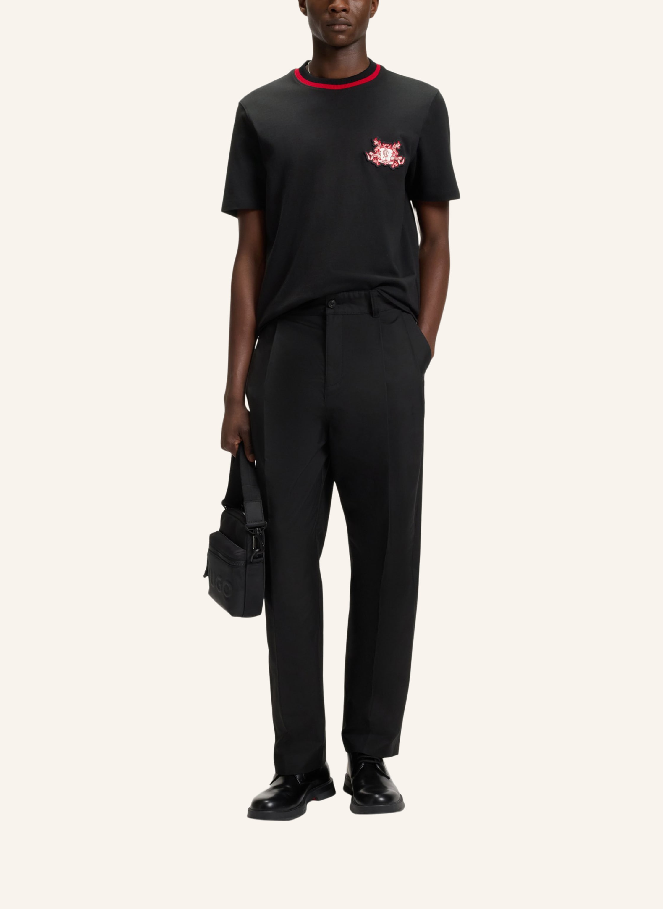 Thumbnail - Hugo T-Shirt Dugbytee Relaxed Fit schwarz