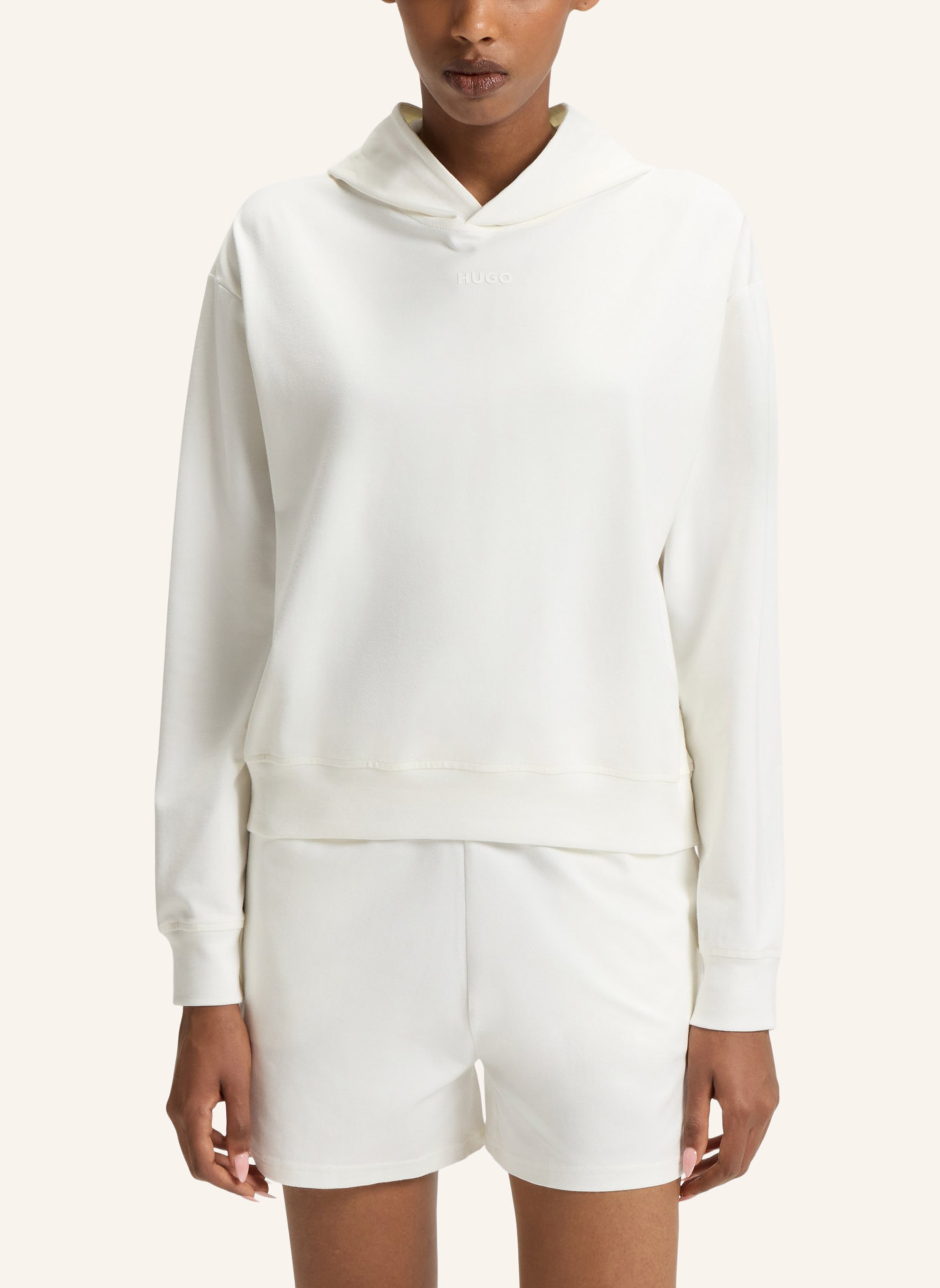 Thumbnail - Hugo Loungewear Oberteil Shuffle_Hoodie Relaxed Fit beige