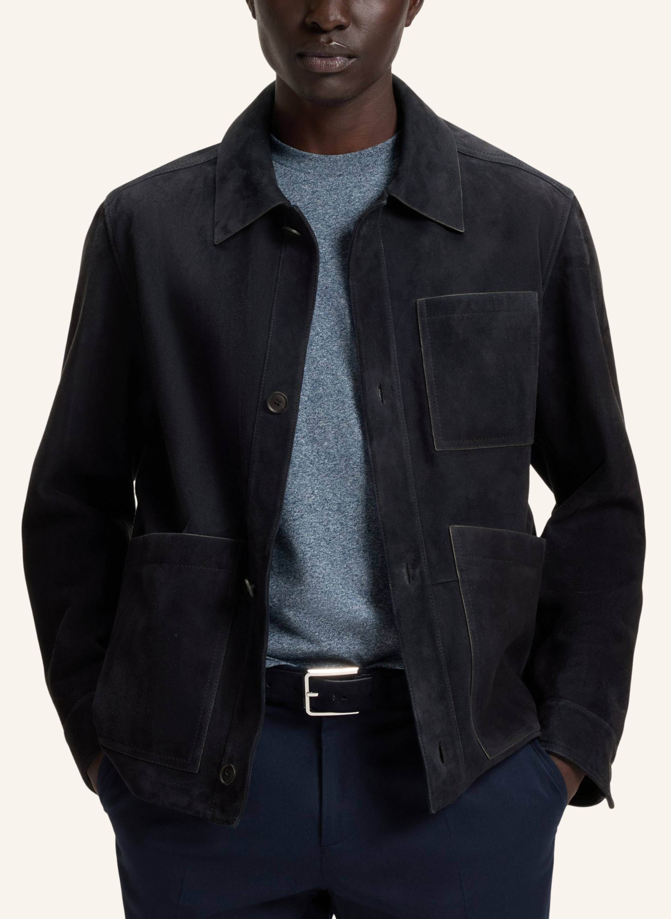 Thumbnail - Boss Lederjacke C-Markuedo Regular Fit blau