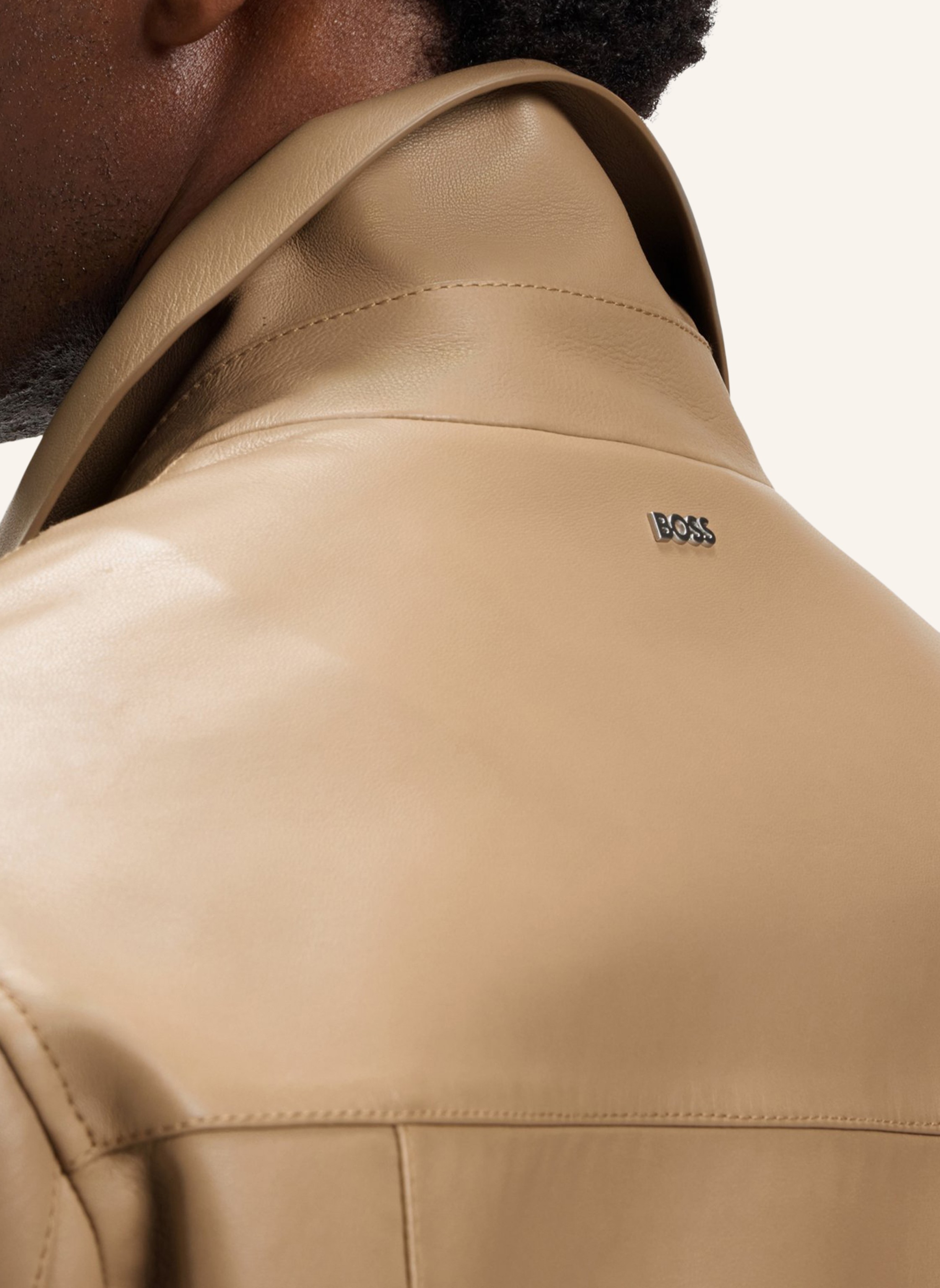 Thumbnail - Boss Lederjacke C-Malid Regular Fit beige