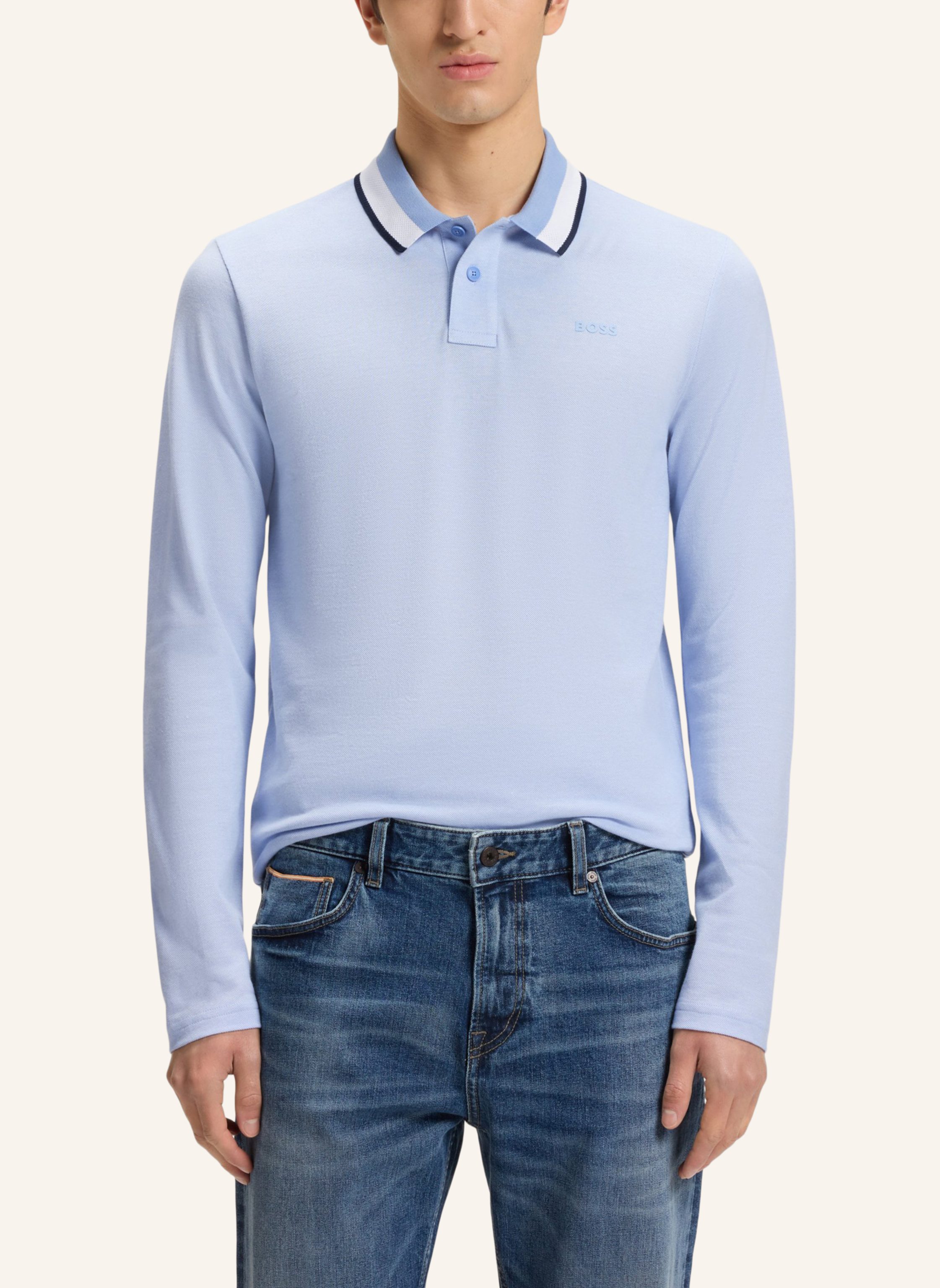 Thumbnail - Boss Poloshirt Peoxfordlong_1 Regular Fit blau