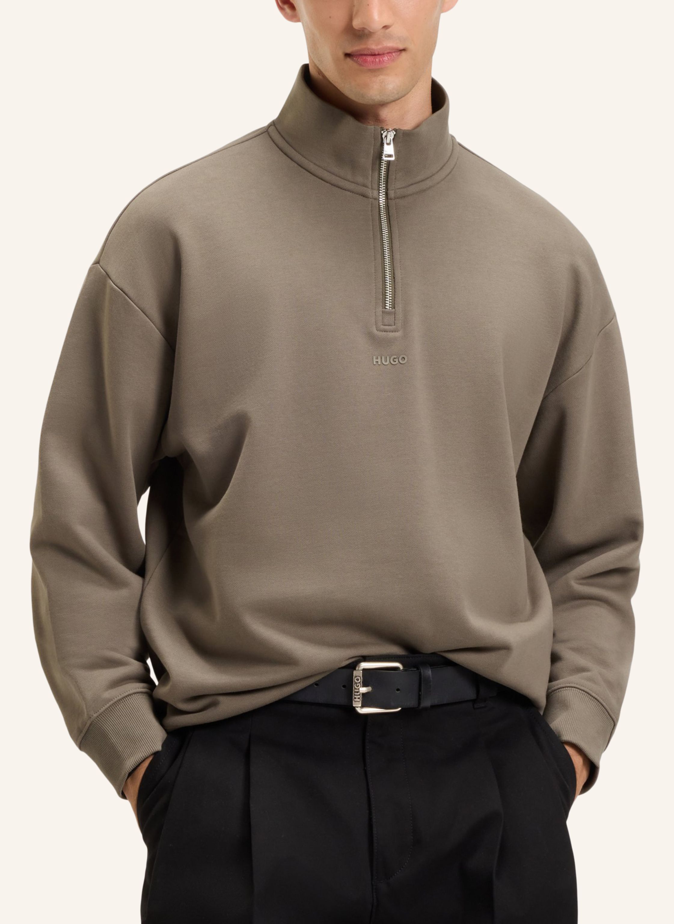 Thumbnail - Hugo Sweatshirt durty244 Relaxed Fit grau