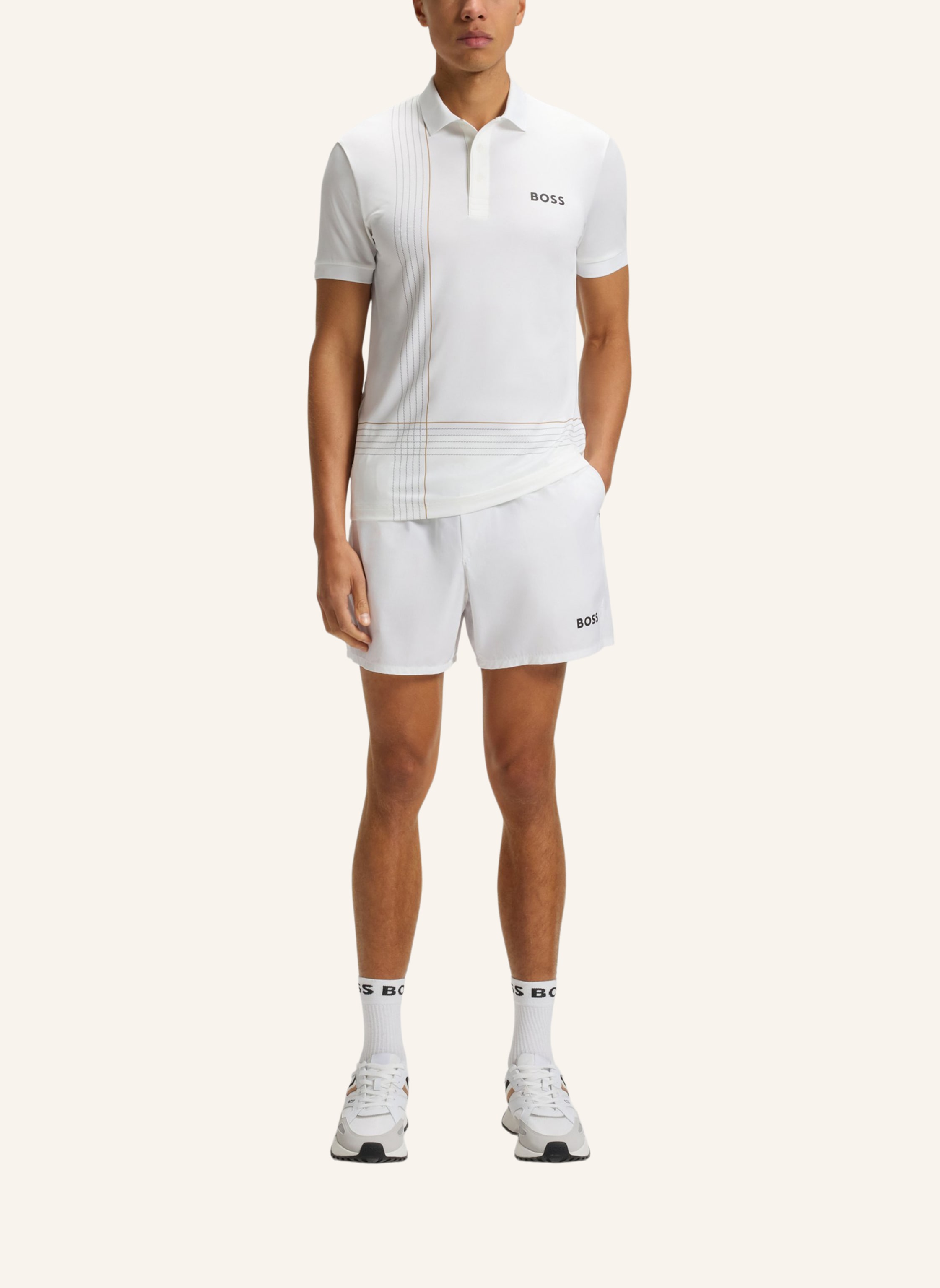 Thumbnail - Boss Poloshirt Polo Check Toc Slim Fit weiss