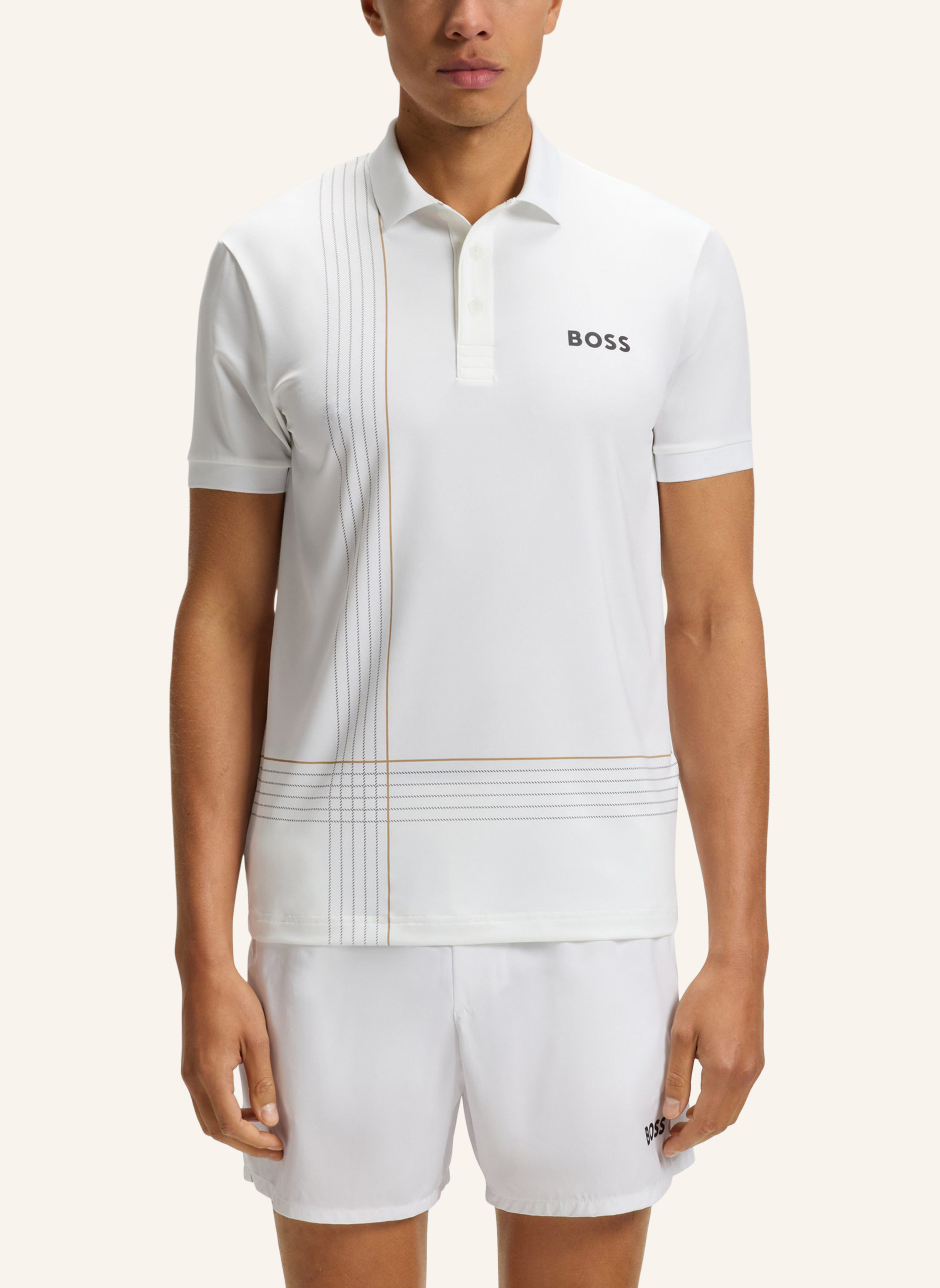 Thumbnail - Boss Poloshirt Polo Check Toc Slim Fit weiss
