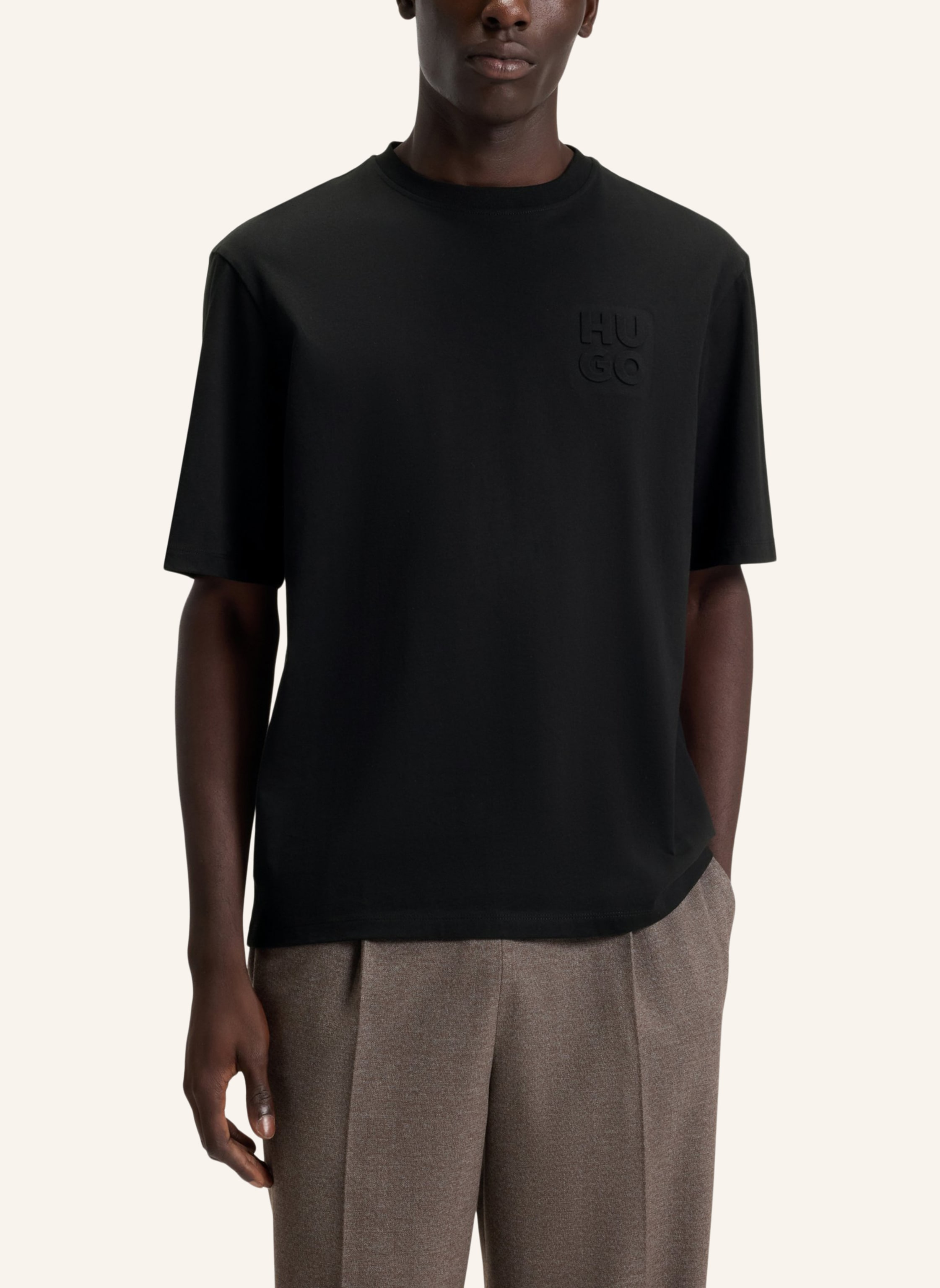 Thumbnail - Hugo T-Shirt Dleek_In Relaxed Fit schwarz