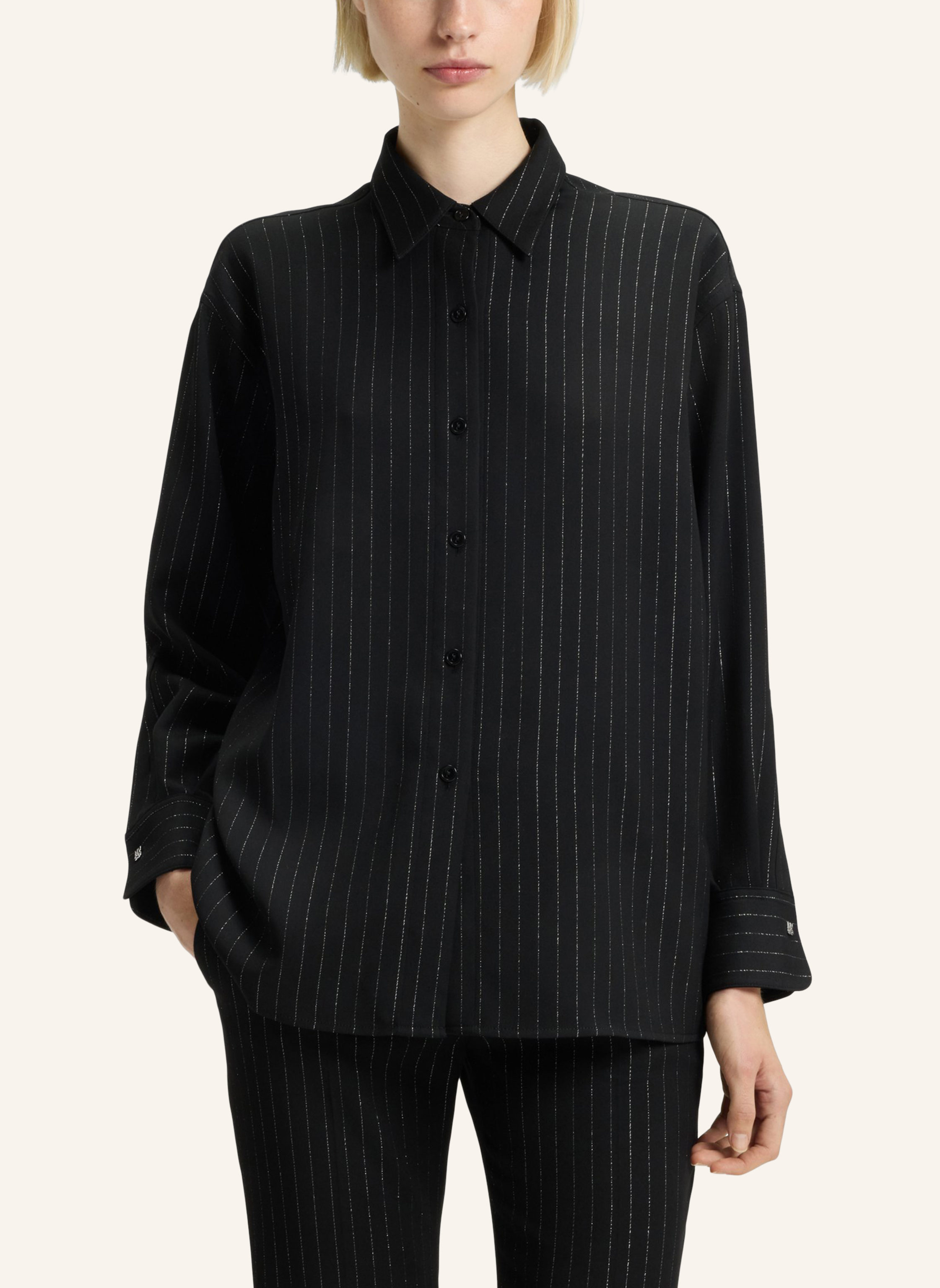 Thumbnail - Hugo Business Bluse Eskil Oversize Fit schwarz