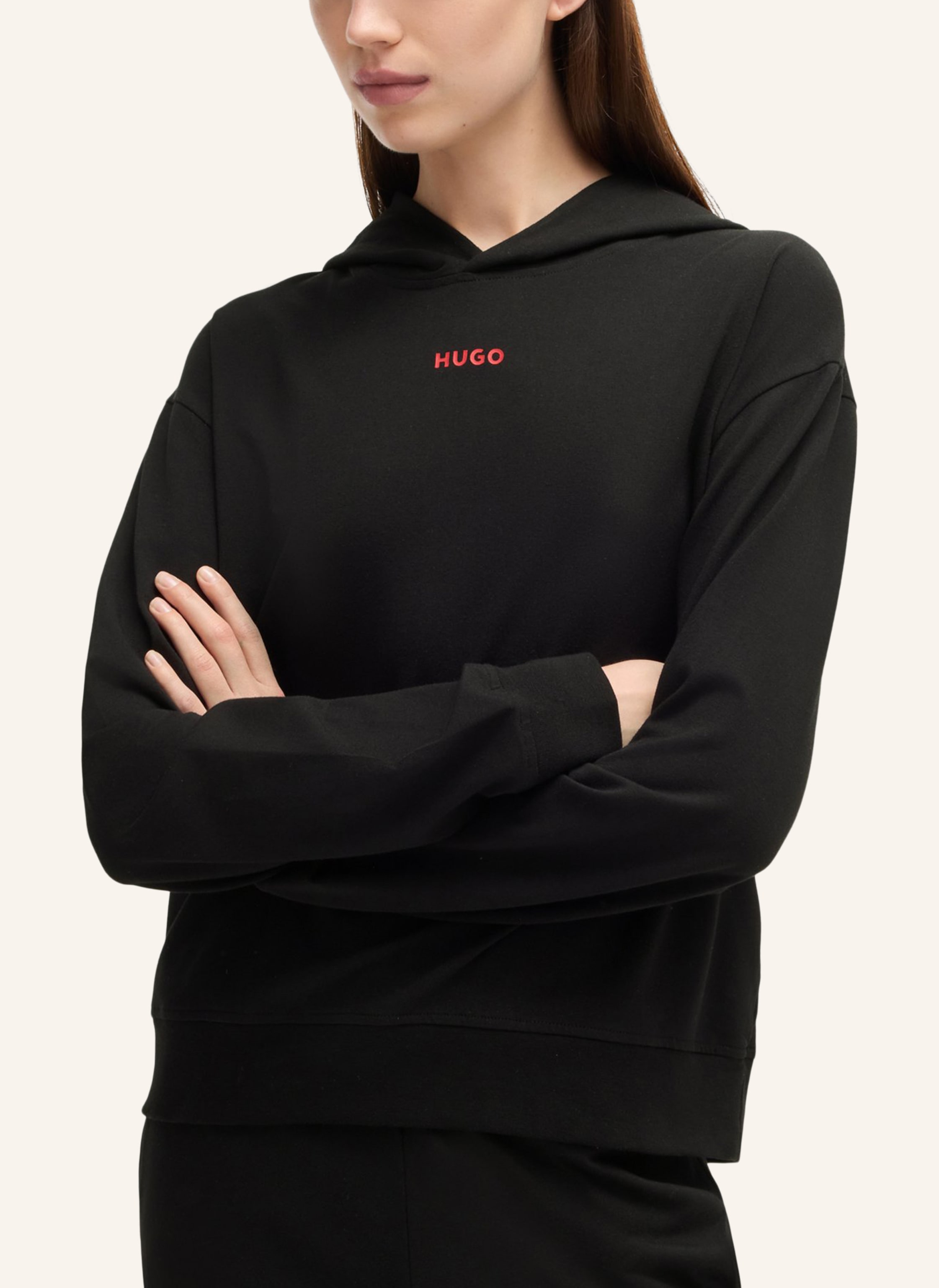 Thumbnail - Hugo Loungewear Oberteil Shuffle_Hoodie Relaxed Fit schwarz