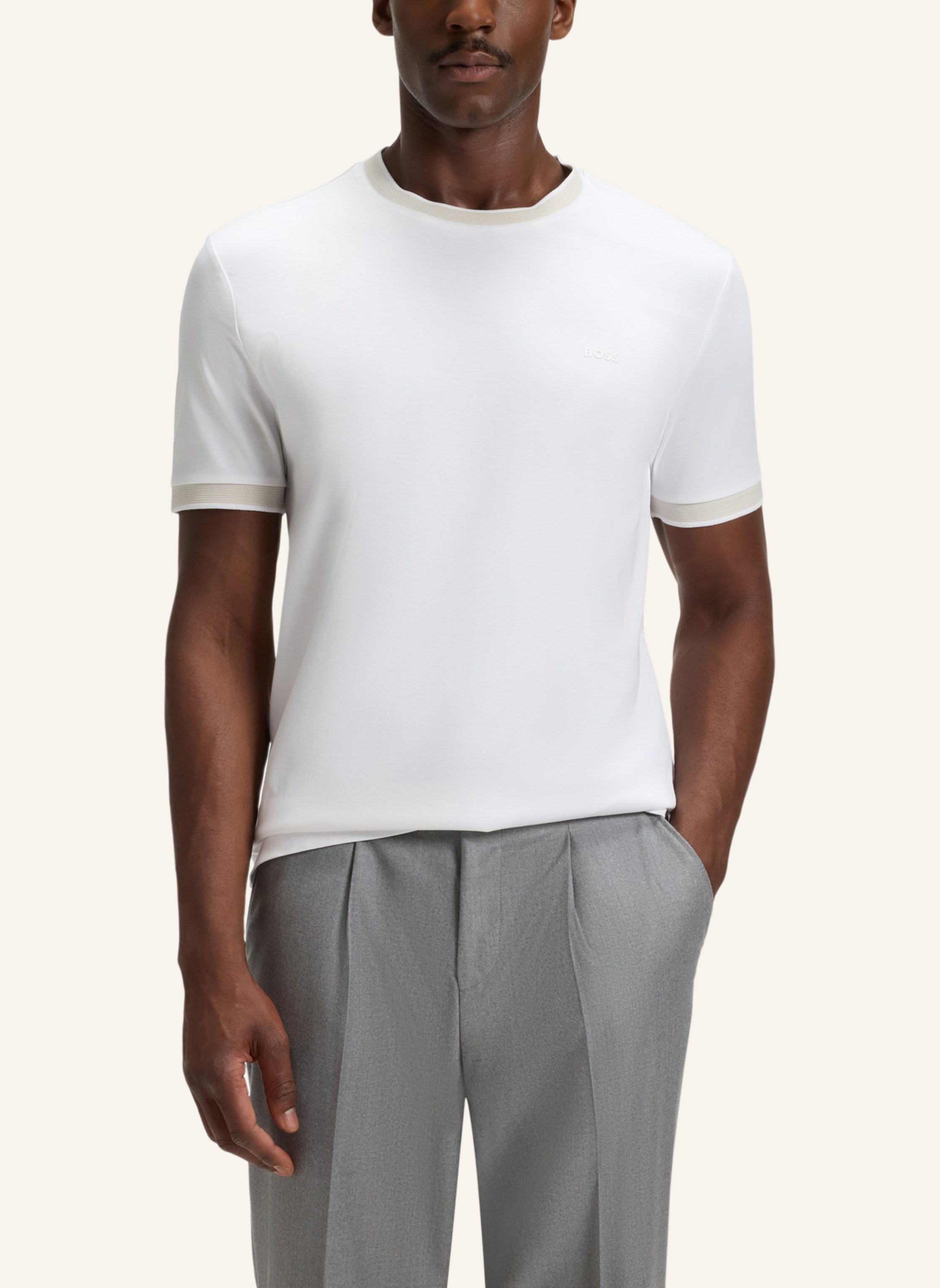 Thumbnail - Boss T-Shirt H-Tessler 200 Slim Fit weiss