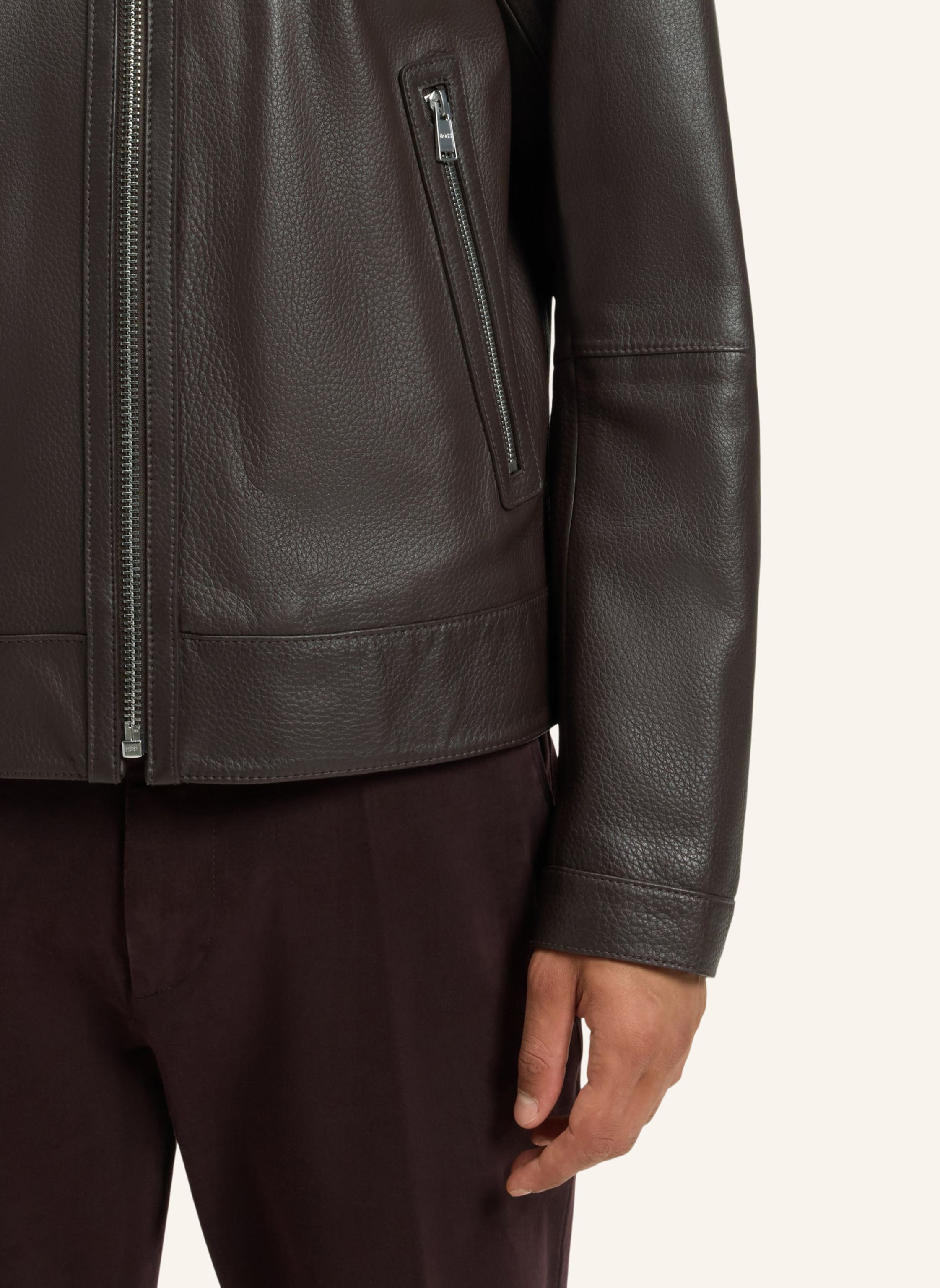 Thumbnail - Boss Lederjacke H-mapson4 Regular Fit braun