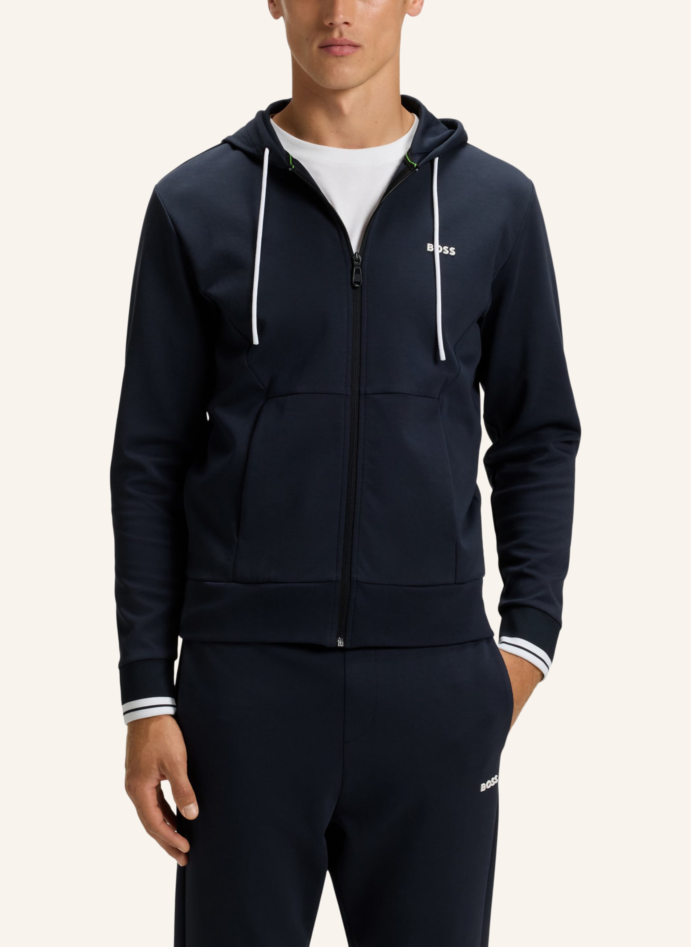 Thumbnail - Boss Sweatshirt Fz Hoodie Zone Regular Fit blau