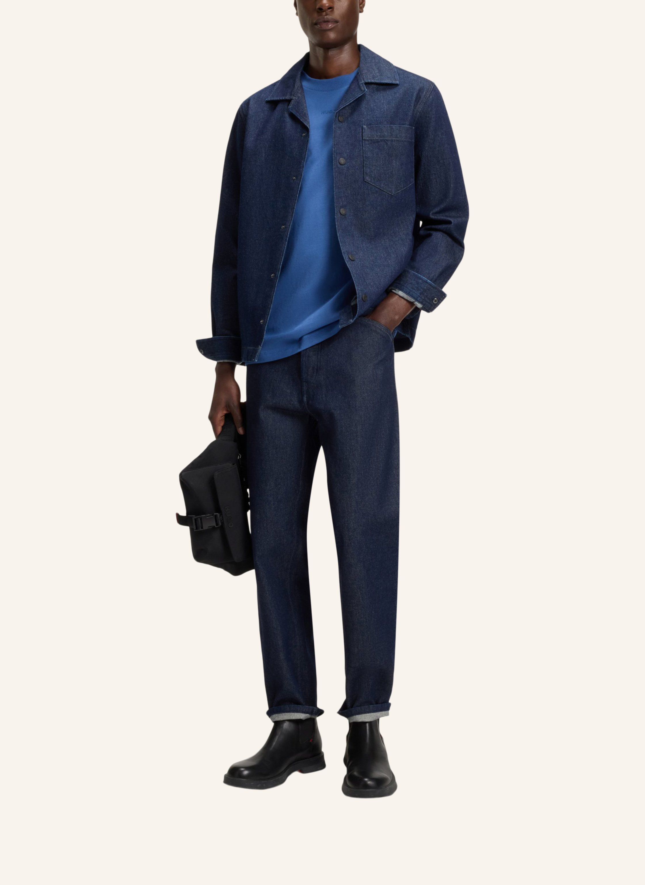 Thumbnail - Hugo Business Hemd Edelo Oversize Fit blau