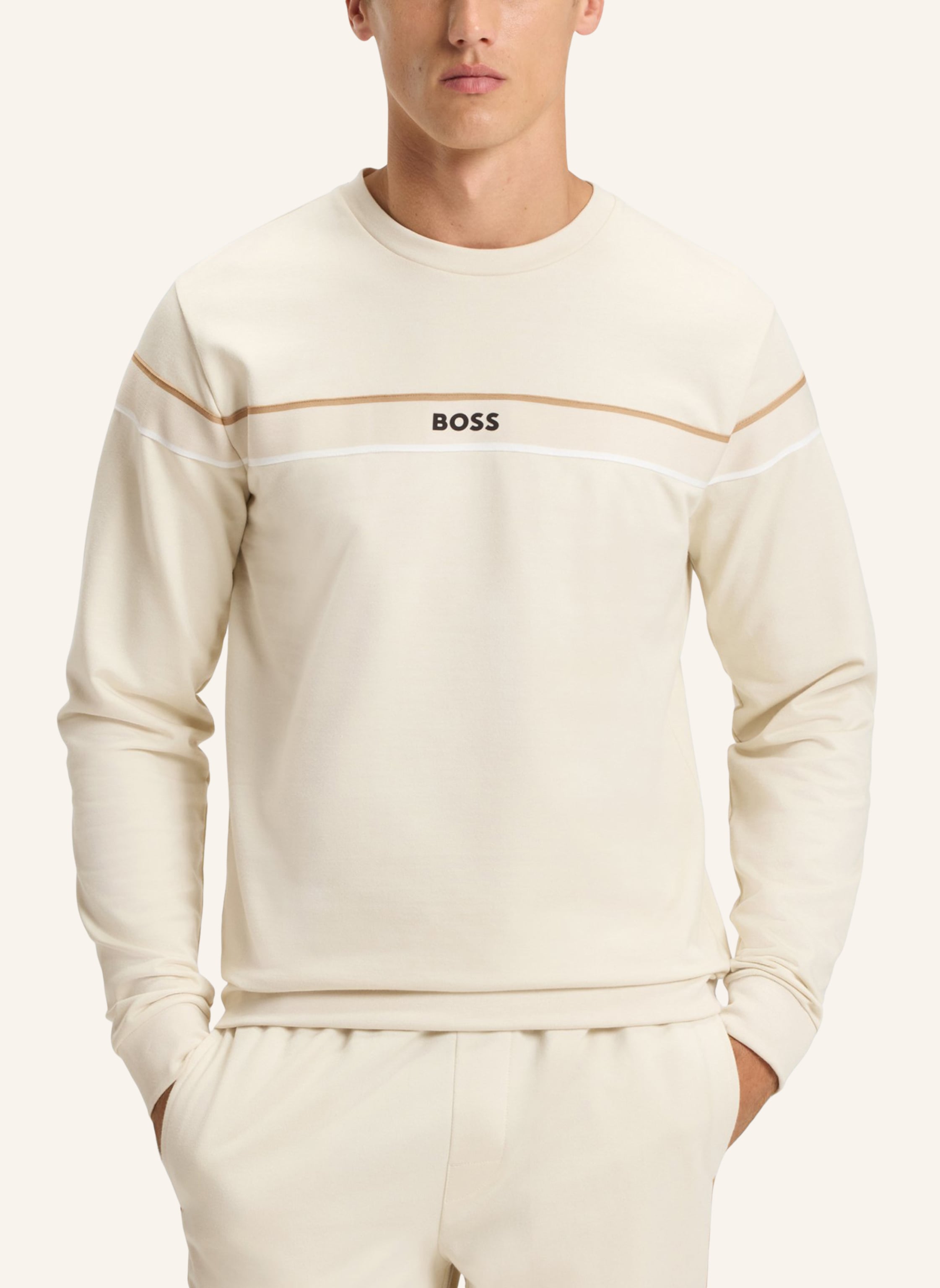 Thumbnail - Boss Loungewear Oberteil Iconic Sweatshirt Regular Fit weiss