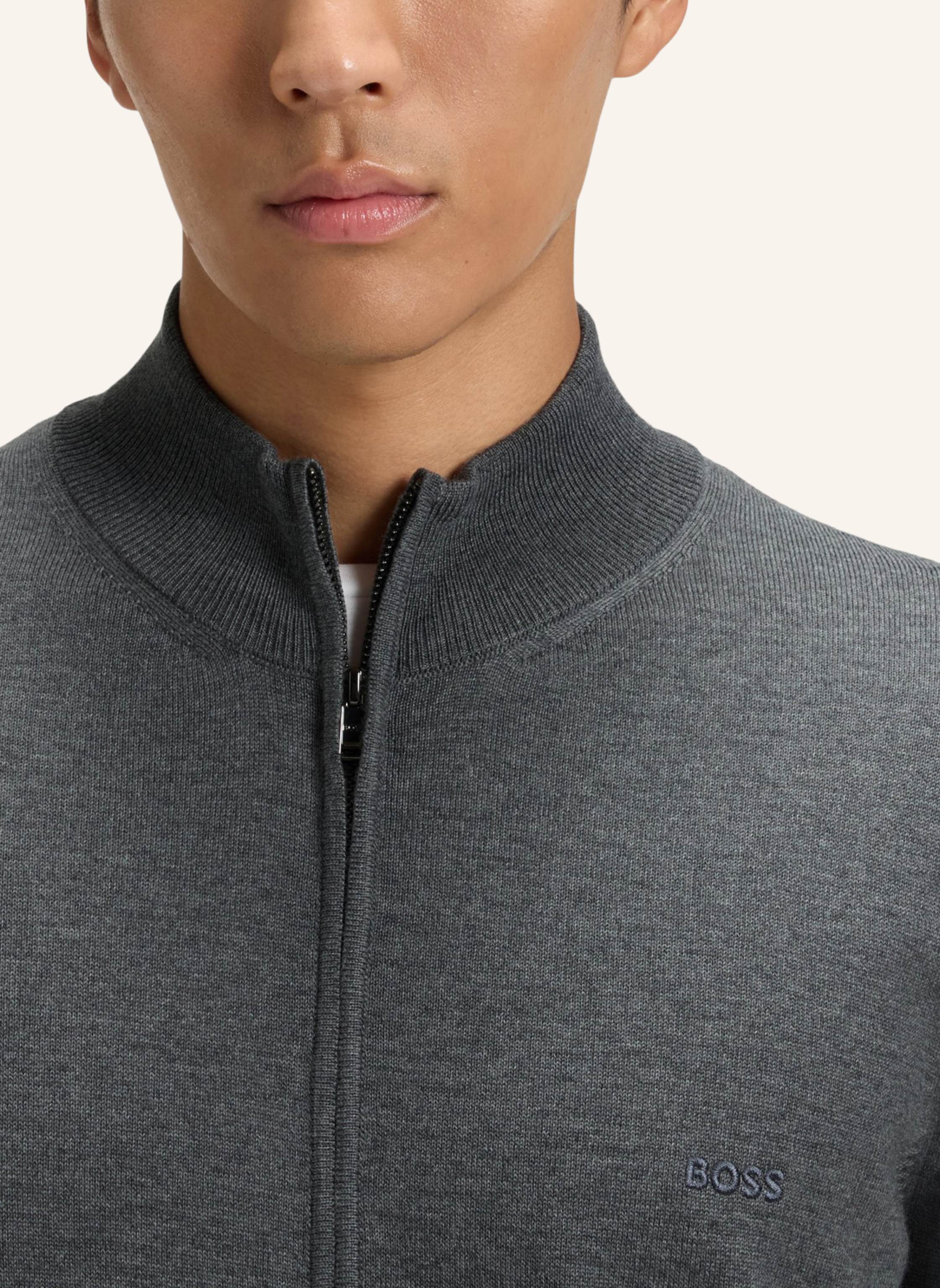 Thumbnail - Boss Strickjacke Balonso-L Regular Fit grau