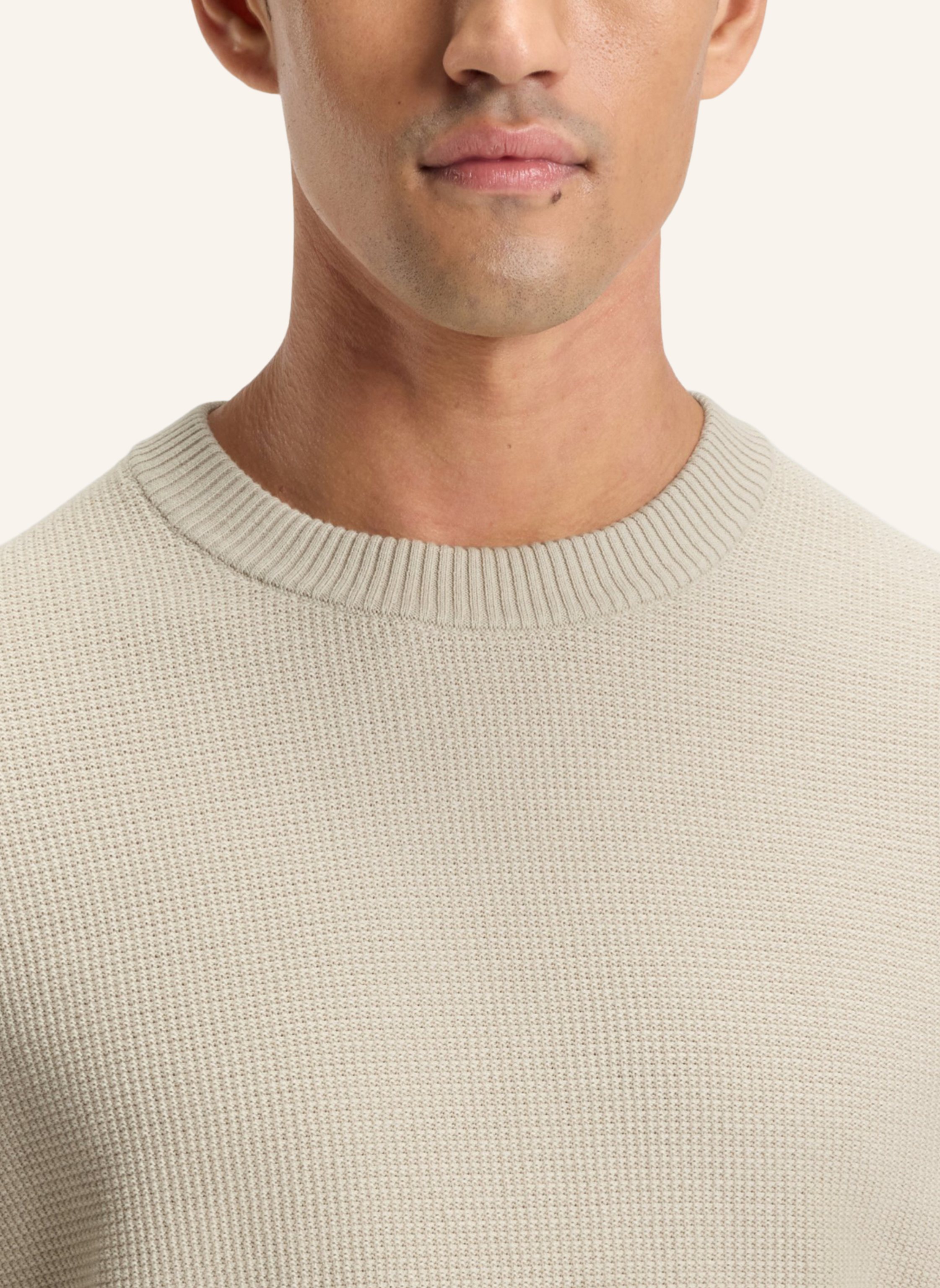 Thumbnail - Boss Pullover Klapok Regular Fit beige