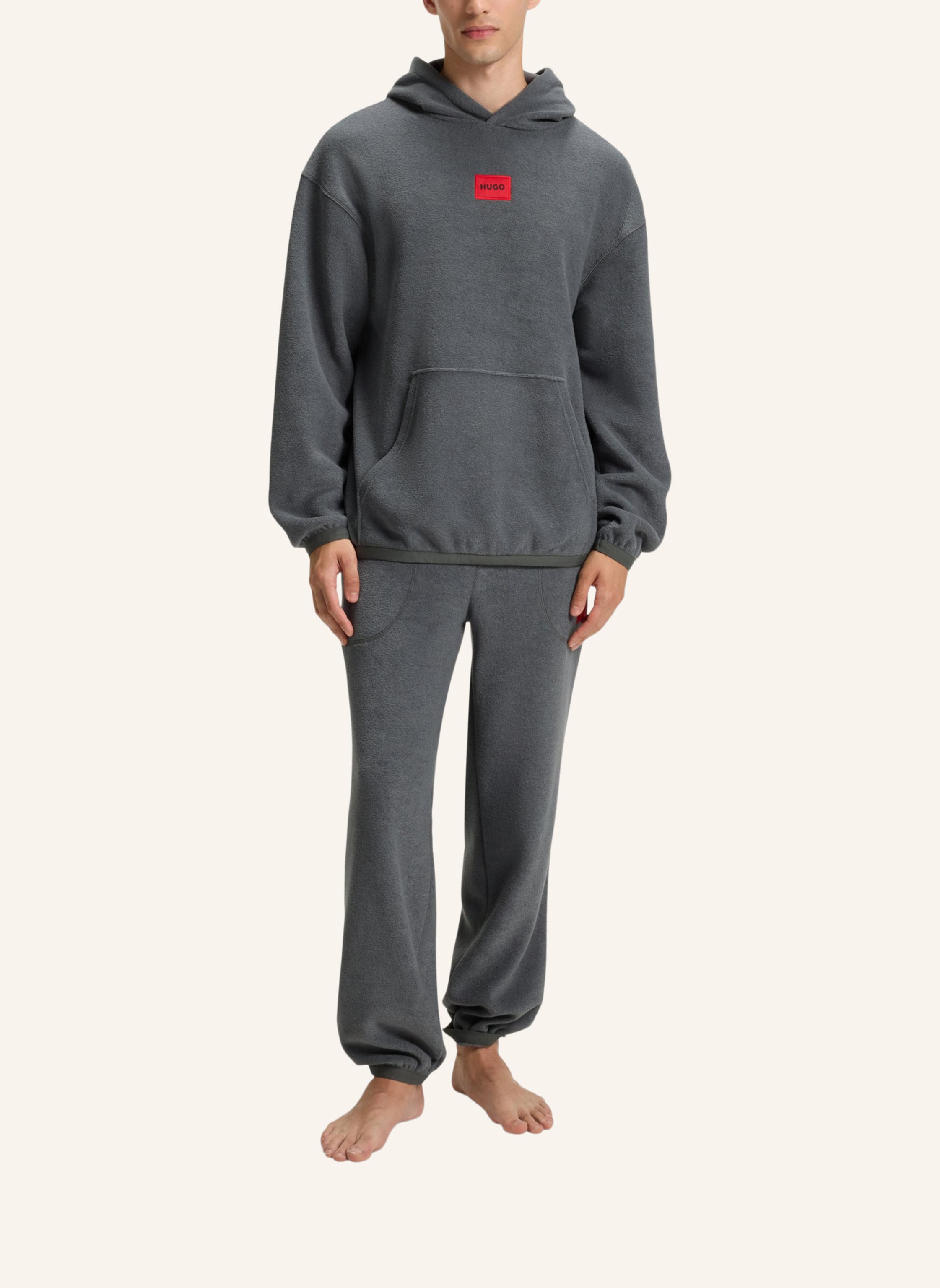 Thumbnail - Hugo Loungewear Oberteil Terry Hoodie Relaxed Fit grau