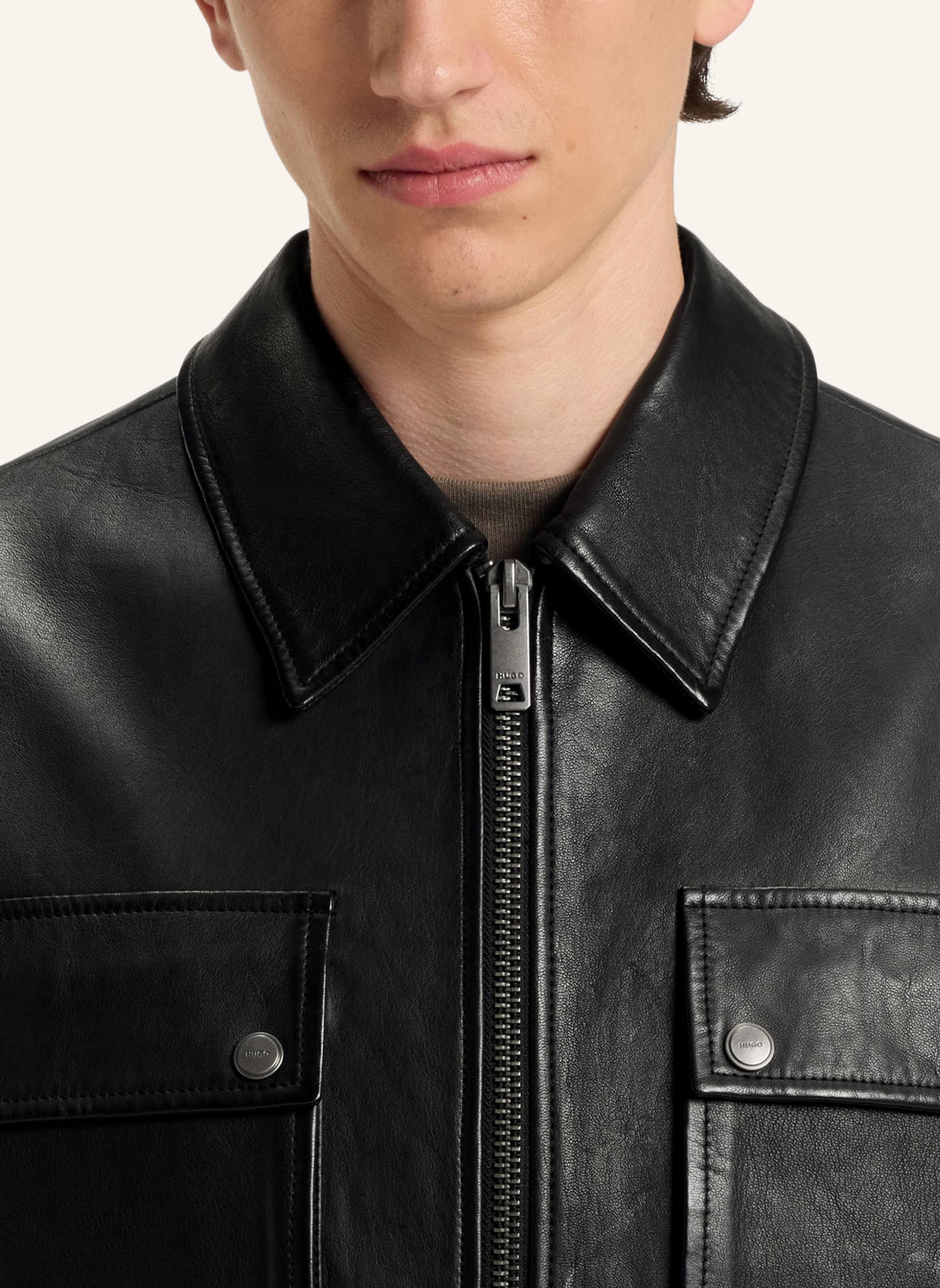 Thumbnail - Hugo Lederjacke Lemni Regular Fit schwarz