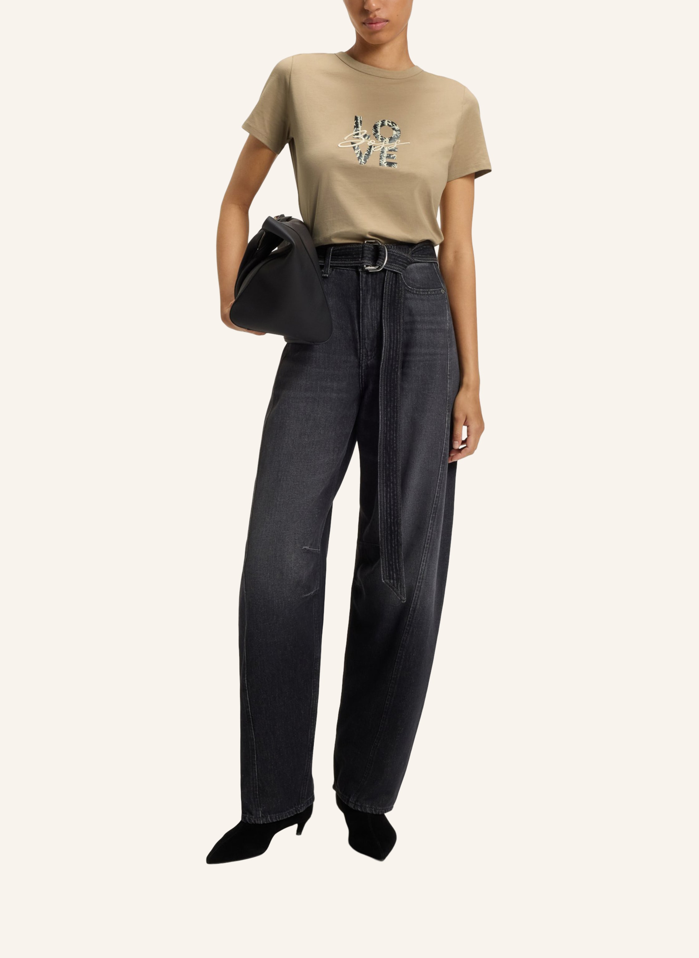 Thumbnail - Boss T-Shirt C_Elogo_Print19 Slim Fit braun