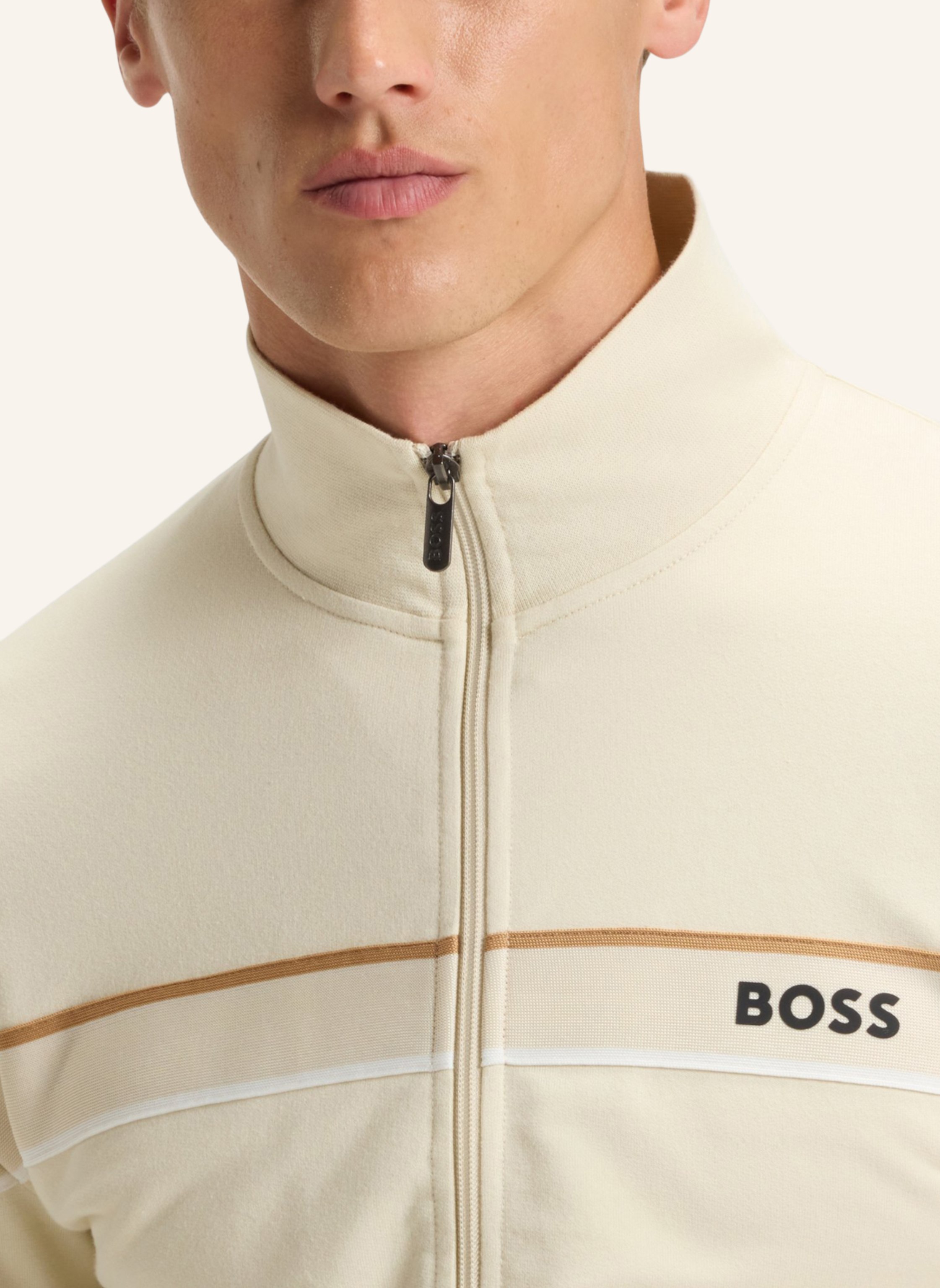 Thumbnail - Boss Loungewear Jacke Iconic Jacket Zip Regular Fit weiss