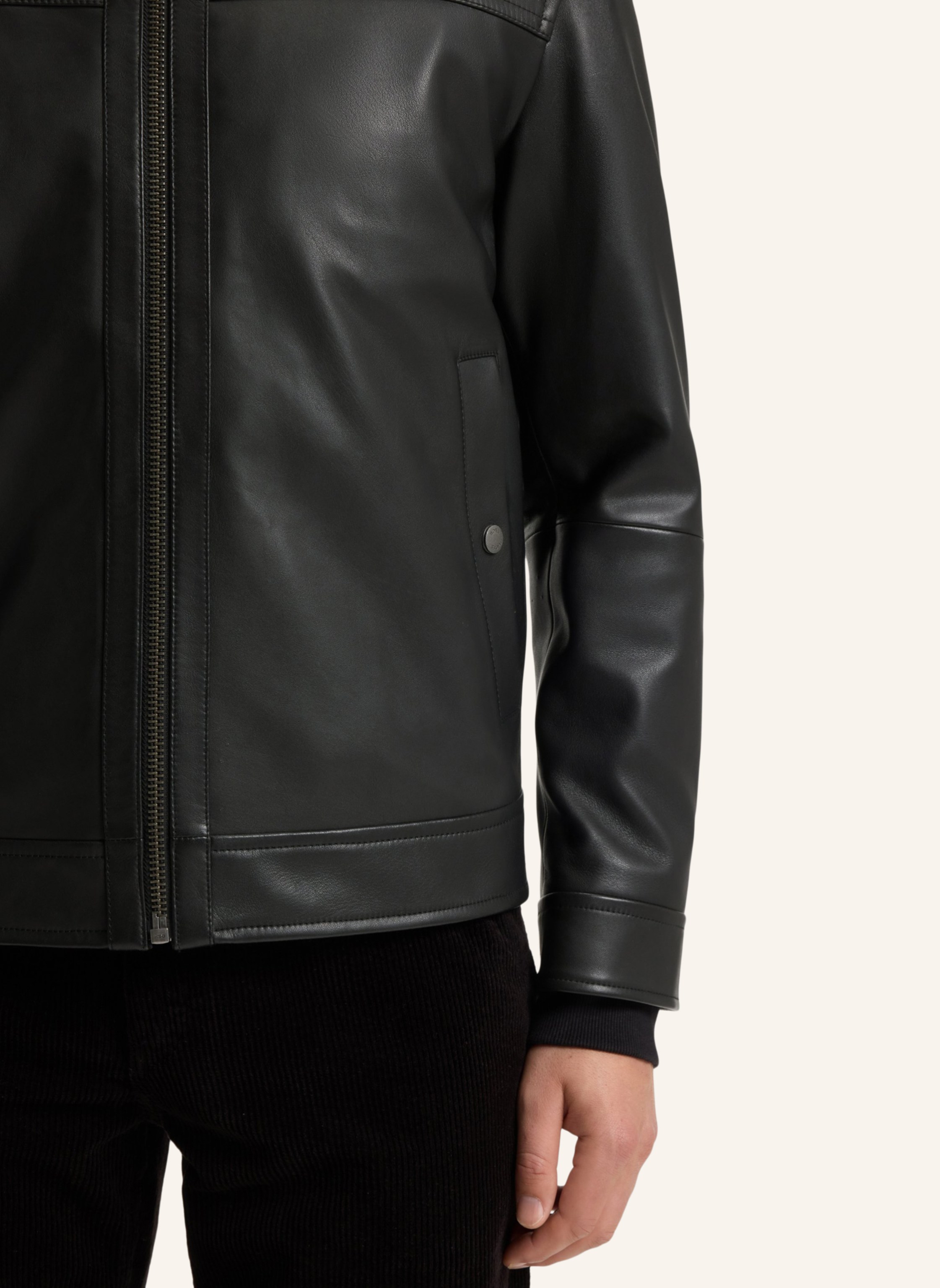 Thumbnail - Boss Lederjacke Jorest schwarz