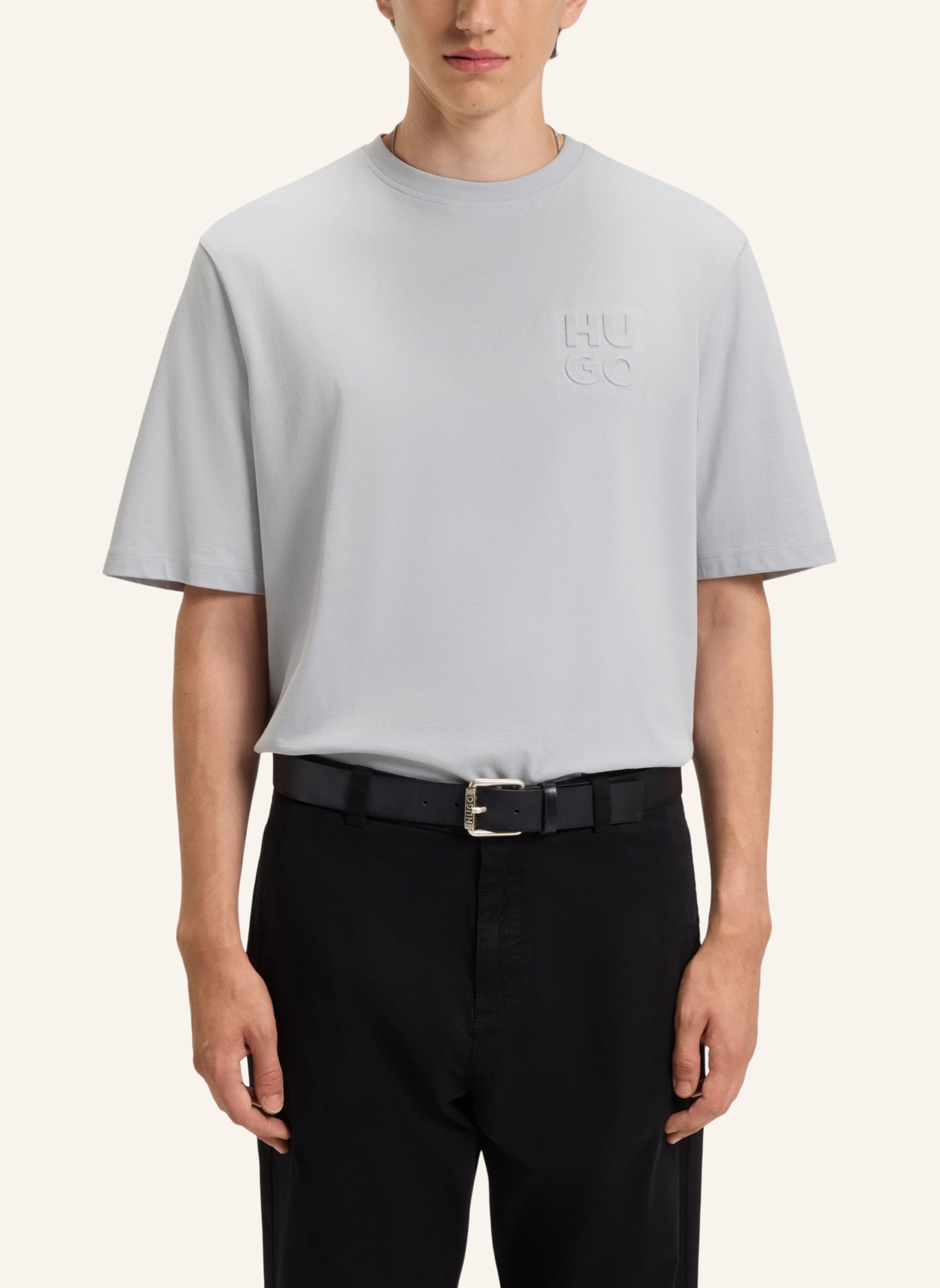 Thumbnail - Hugo T-Shirt Dleek_In Relaxed Fit grau
