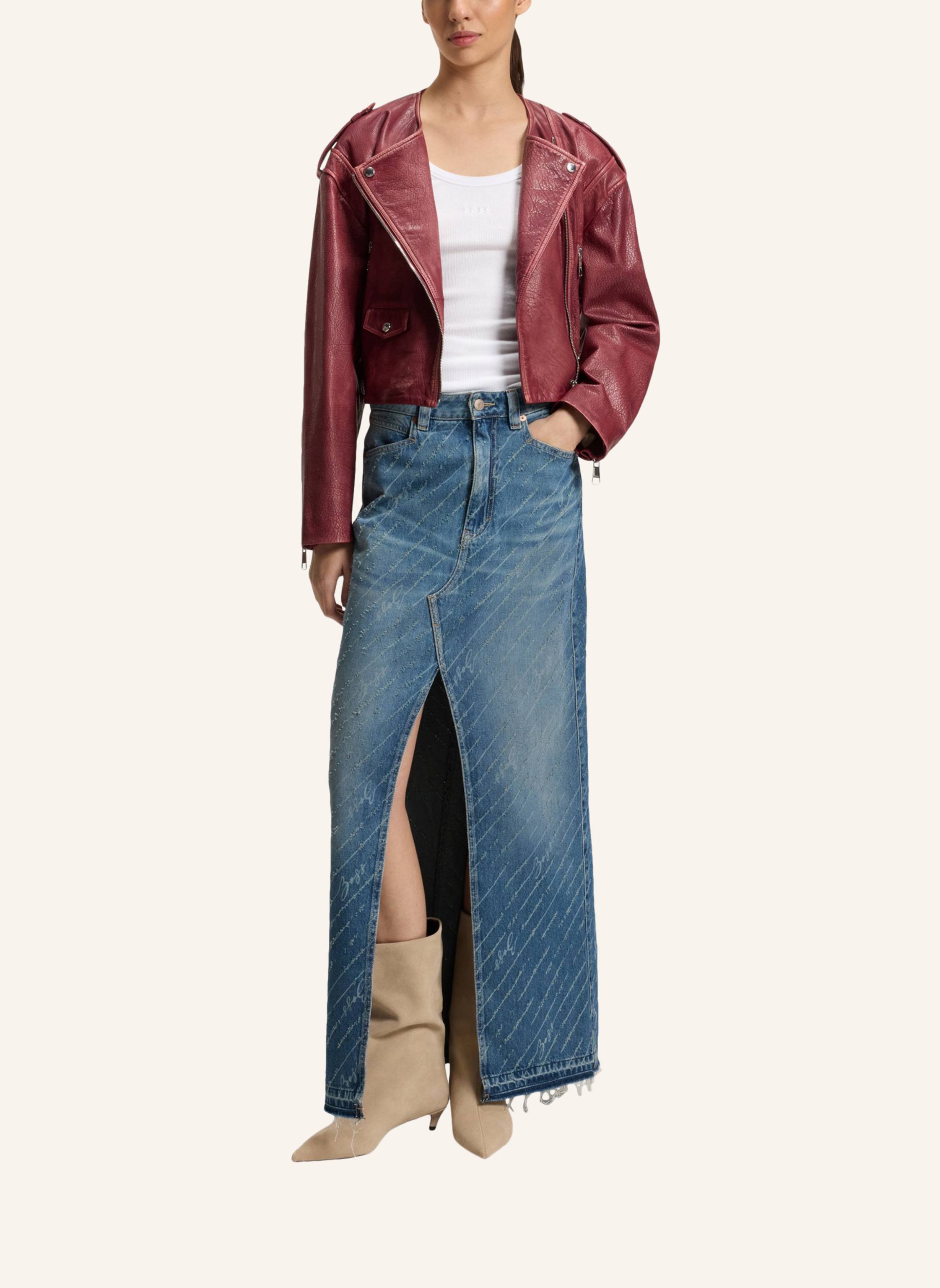 Thumbnail - Boss Casual Rock C_ Dnm Long Skirt Regular Fit blau