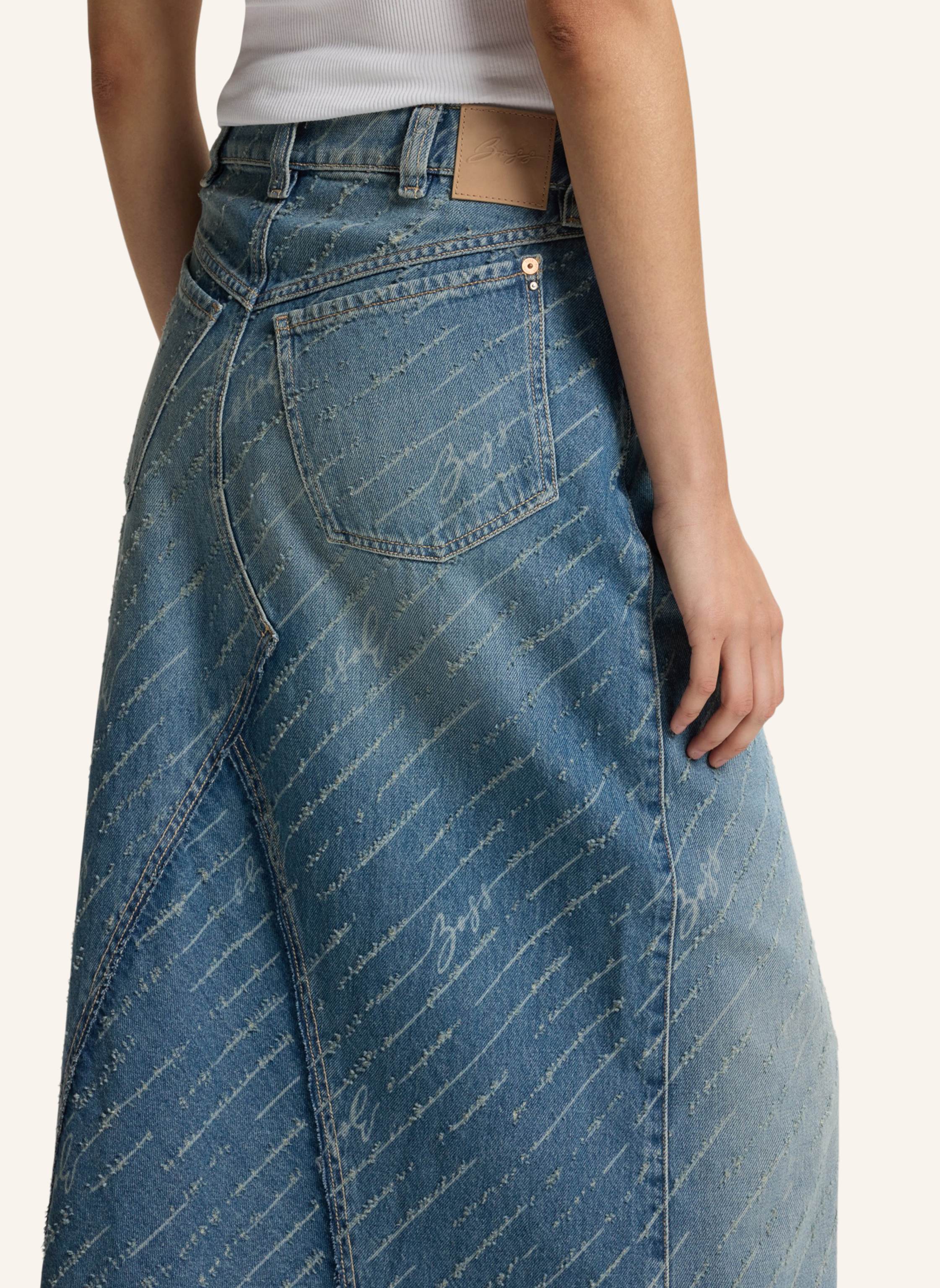 Thumbnail - Boss Casual Rock C_ Dnm Long Skirt Regular Fit blau