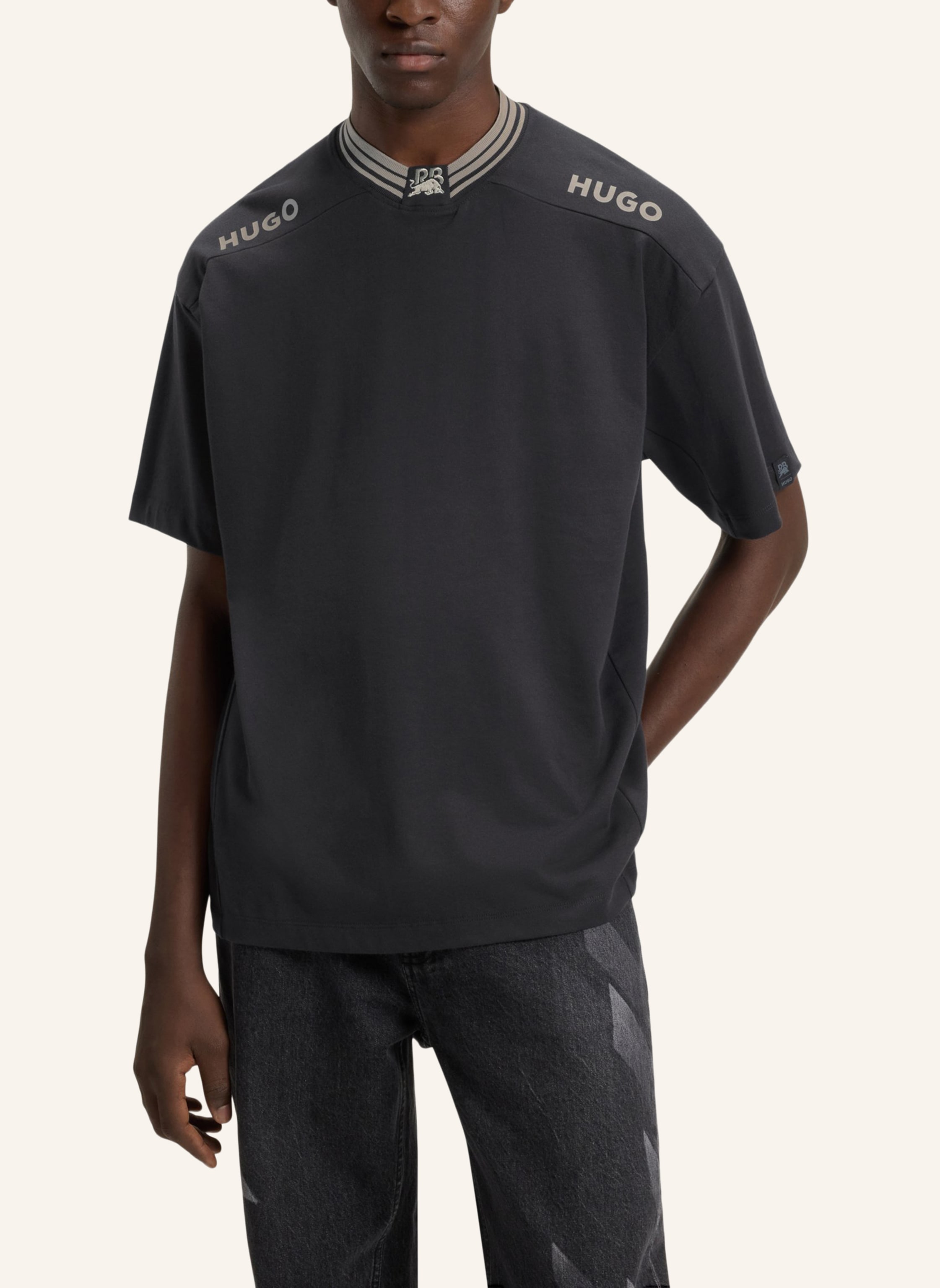 Thumbnail - Hugo T-Shirt Dydall_Rb Oversize Fit braun