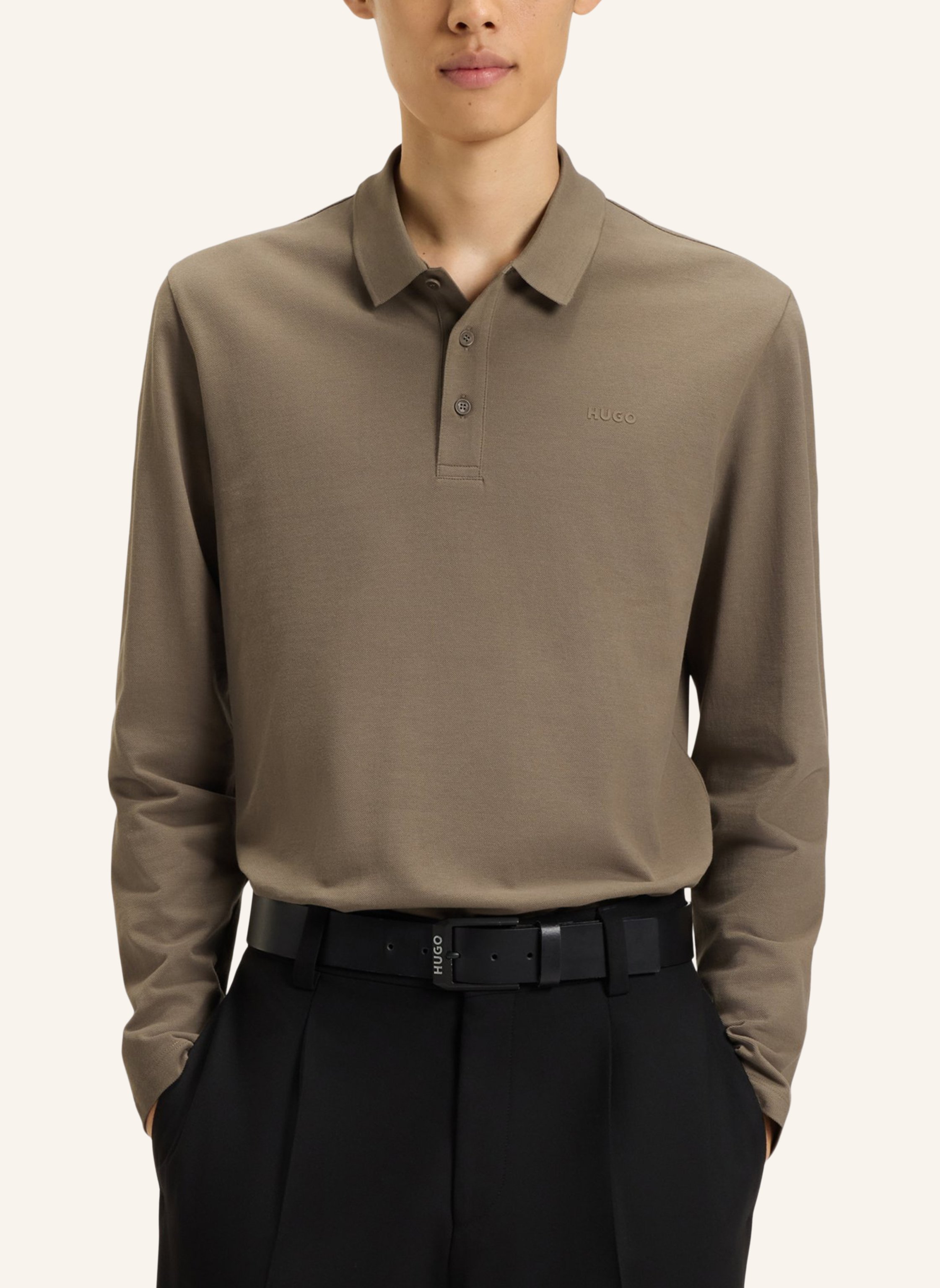 Thumbnail - Hugo Poloshirt Donoslong Regular Fit grau