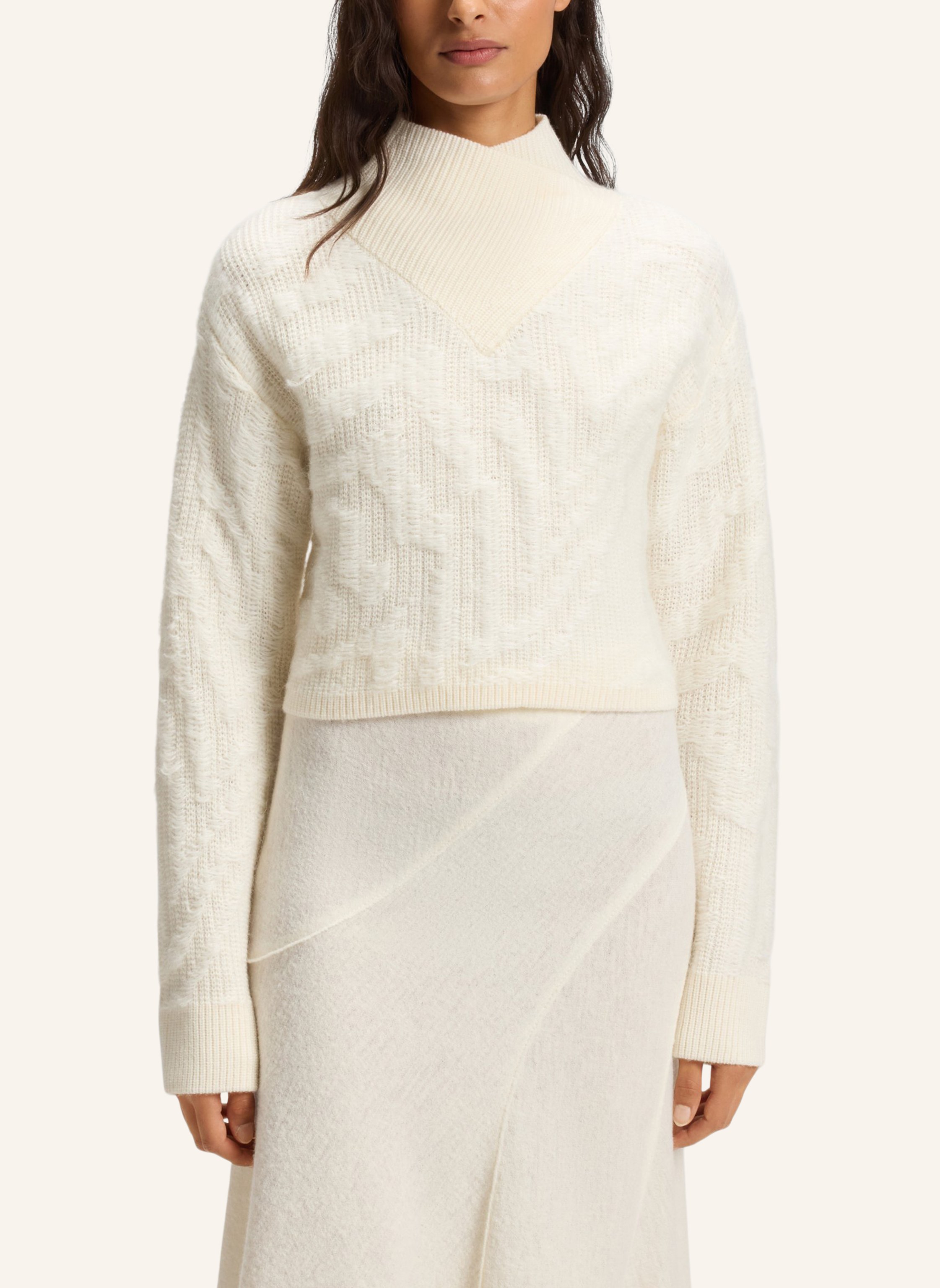 Thumbnail - Boss Pullover Fisura Regular Fit beige