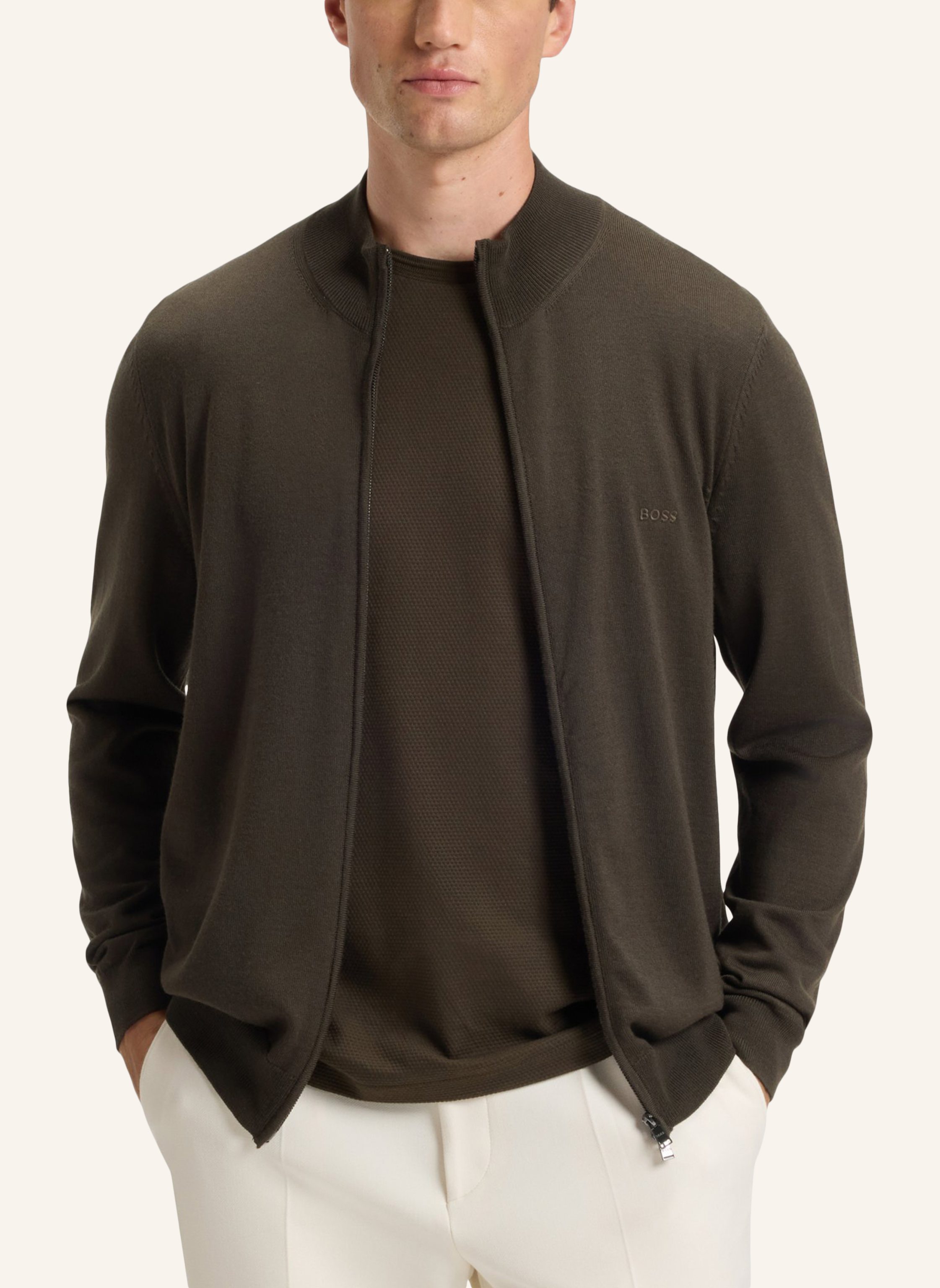 Thumbnail - Boss Strickjacke Balonso-L Regular Fit gruen