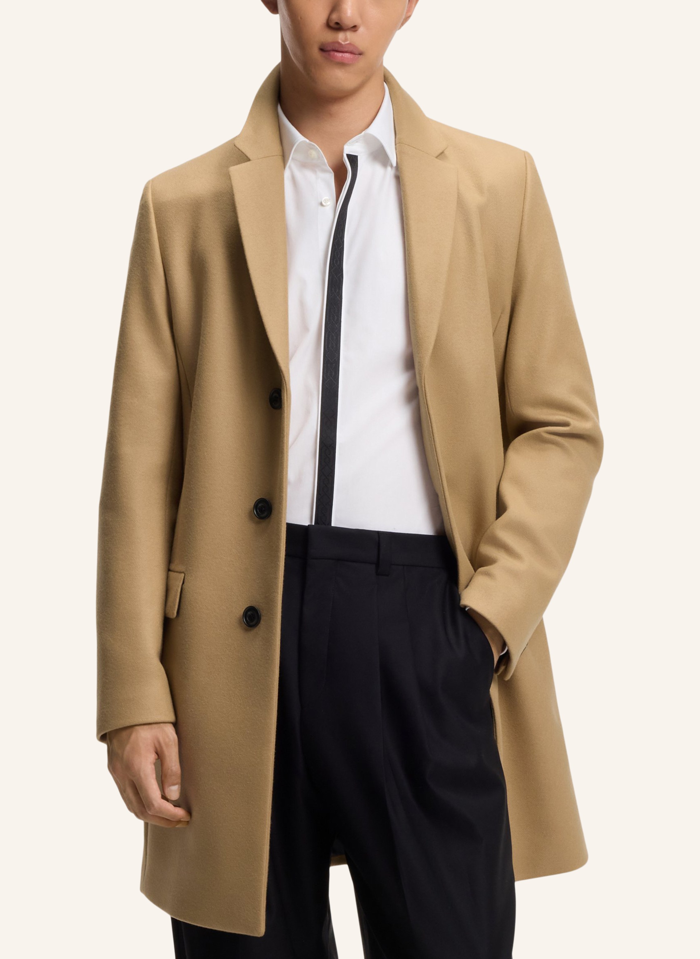Thumbnail - Hugo Casual Mantel migor2541 Slim Fit beige