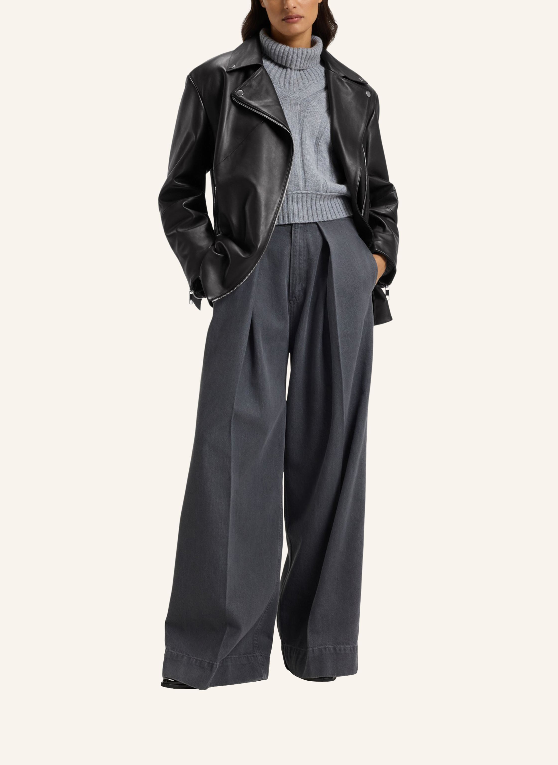 Thumbnail - Boss Lederjacke Sarica Relaxed Fit schwarz