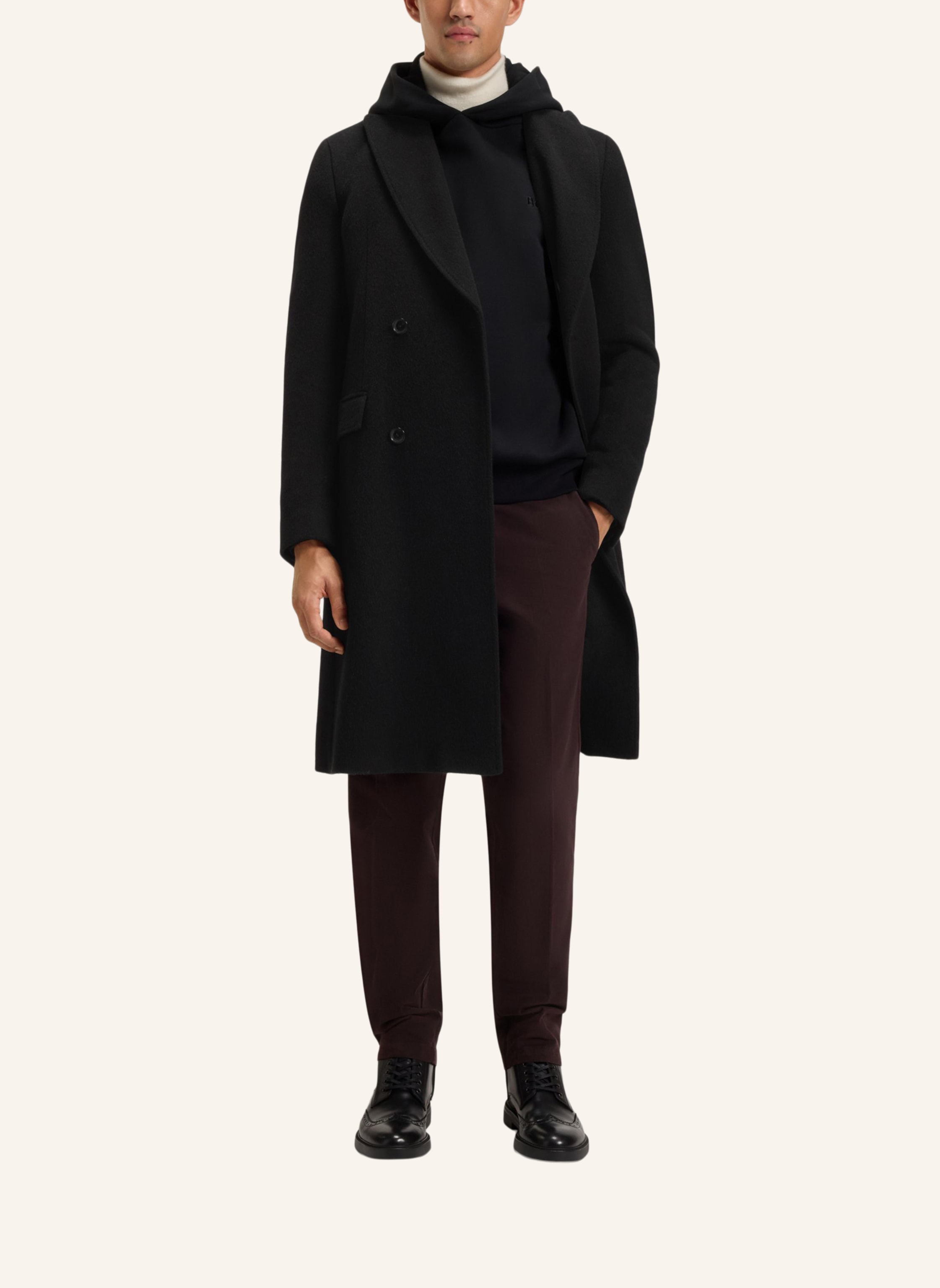 Thumbnail - Boss Alpaka-Mantel Hyde schwarz