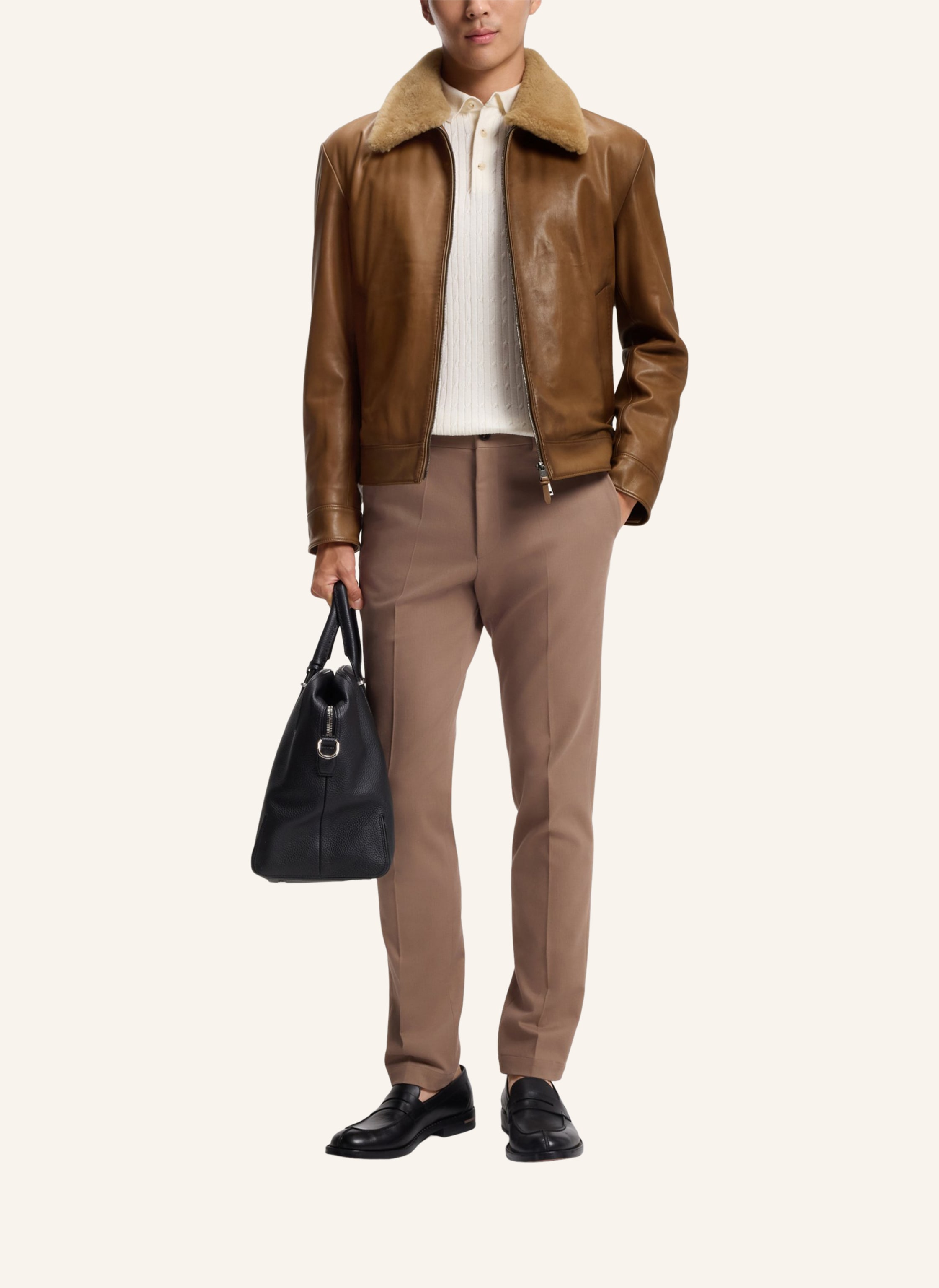 Thumbnail - Boss Lederjacke L-Mury Regular Fit braun