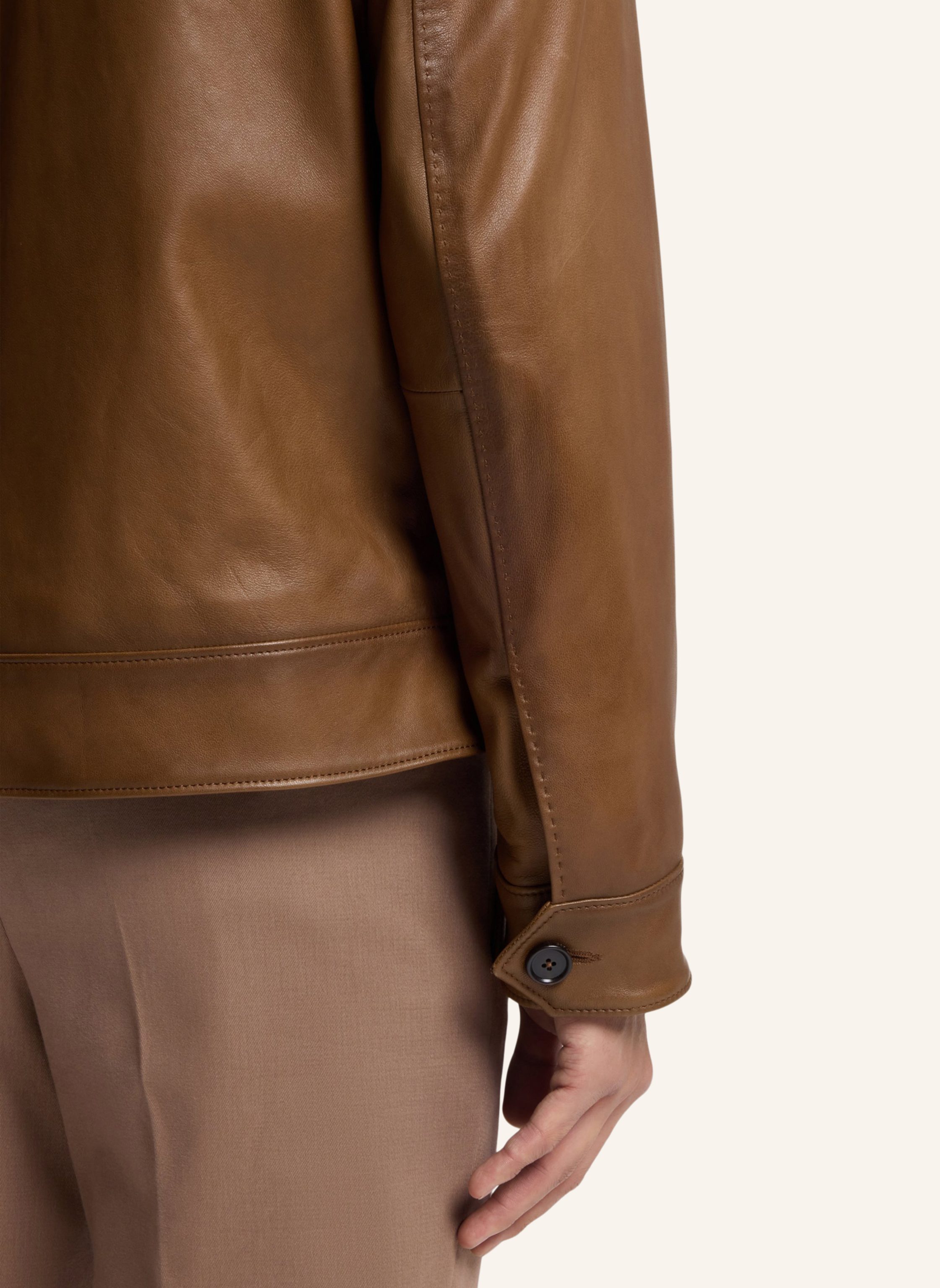 Thumbnail - Boss Lederjacke L-Mury Regular Fit braun