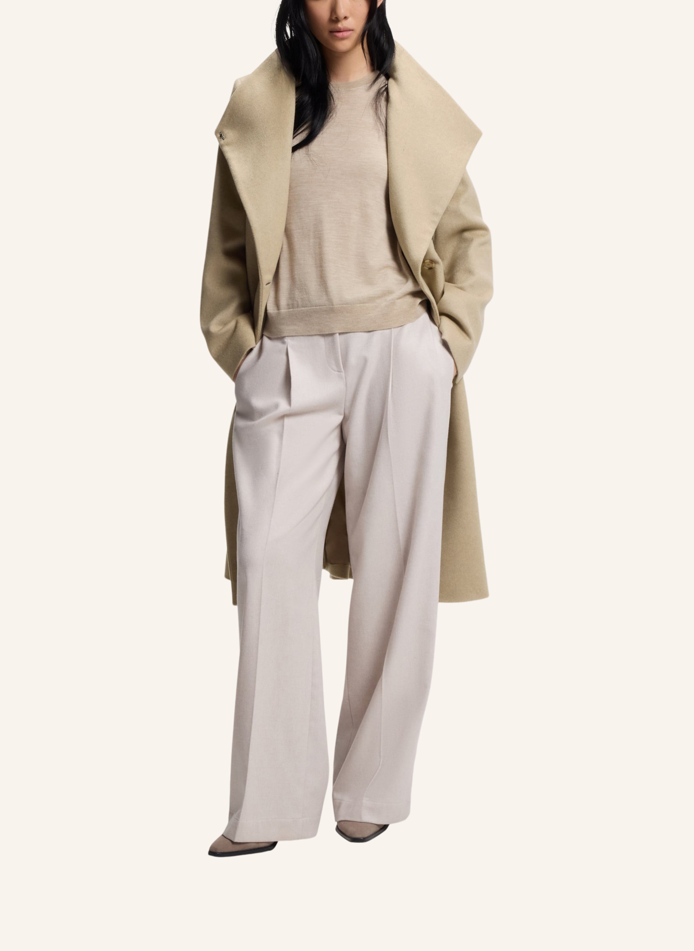 Thumbnail - Boss Wollmantel Calegan beige