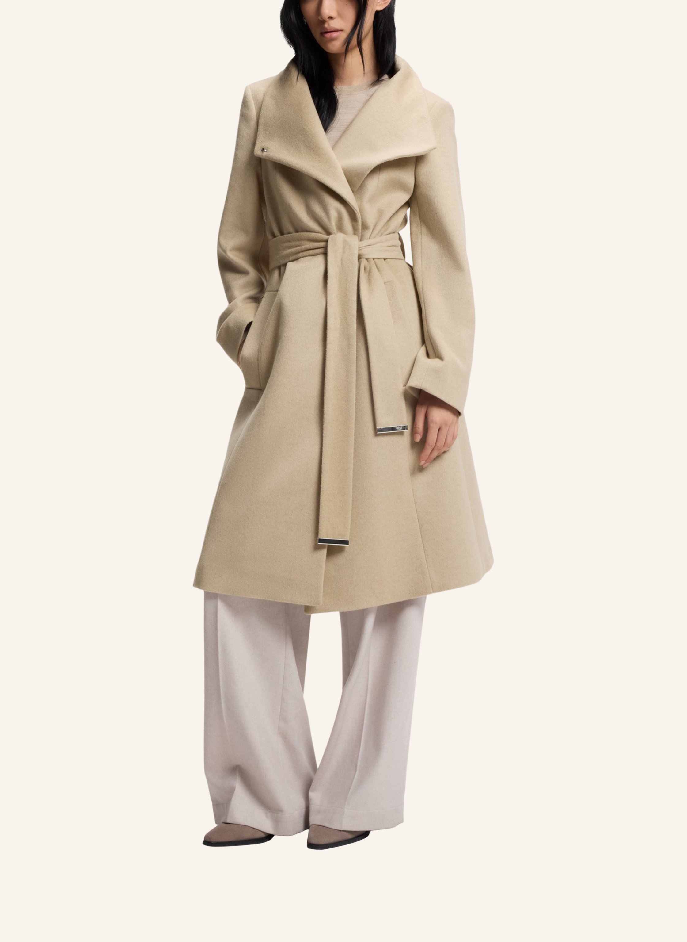 Thumbnail - Boss Wollmantel Calegan beige