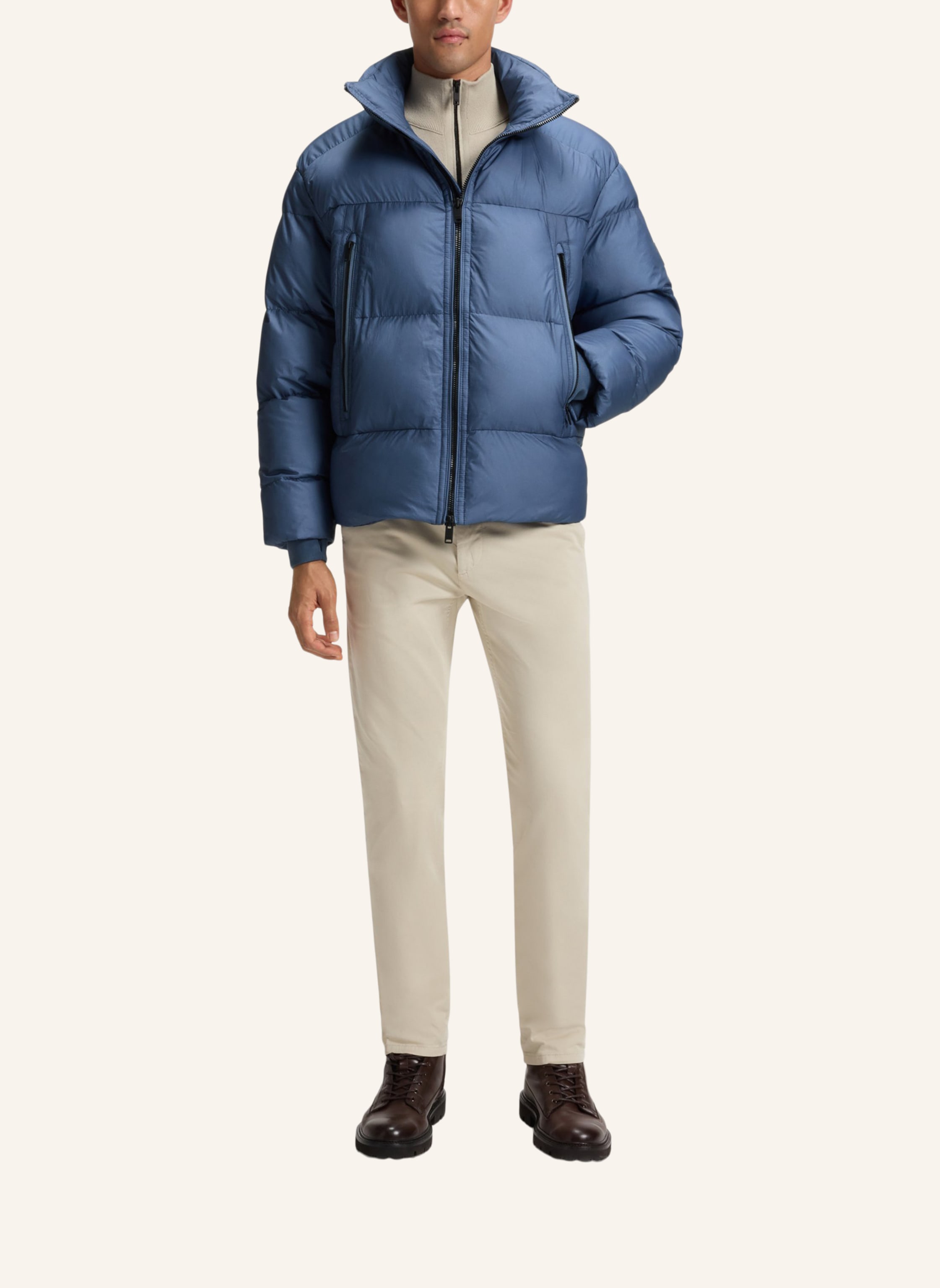 Thumbnail - Boss Steppjacke Orbok Mit Abnehmbarer Kapuze blau