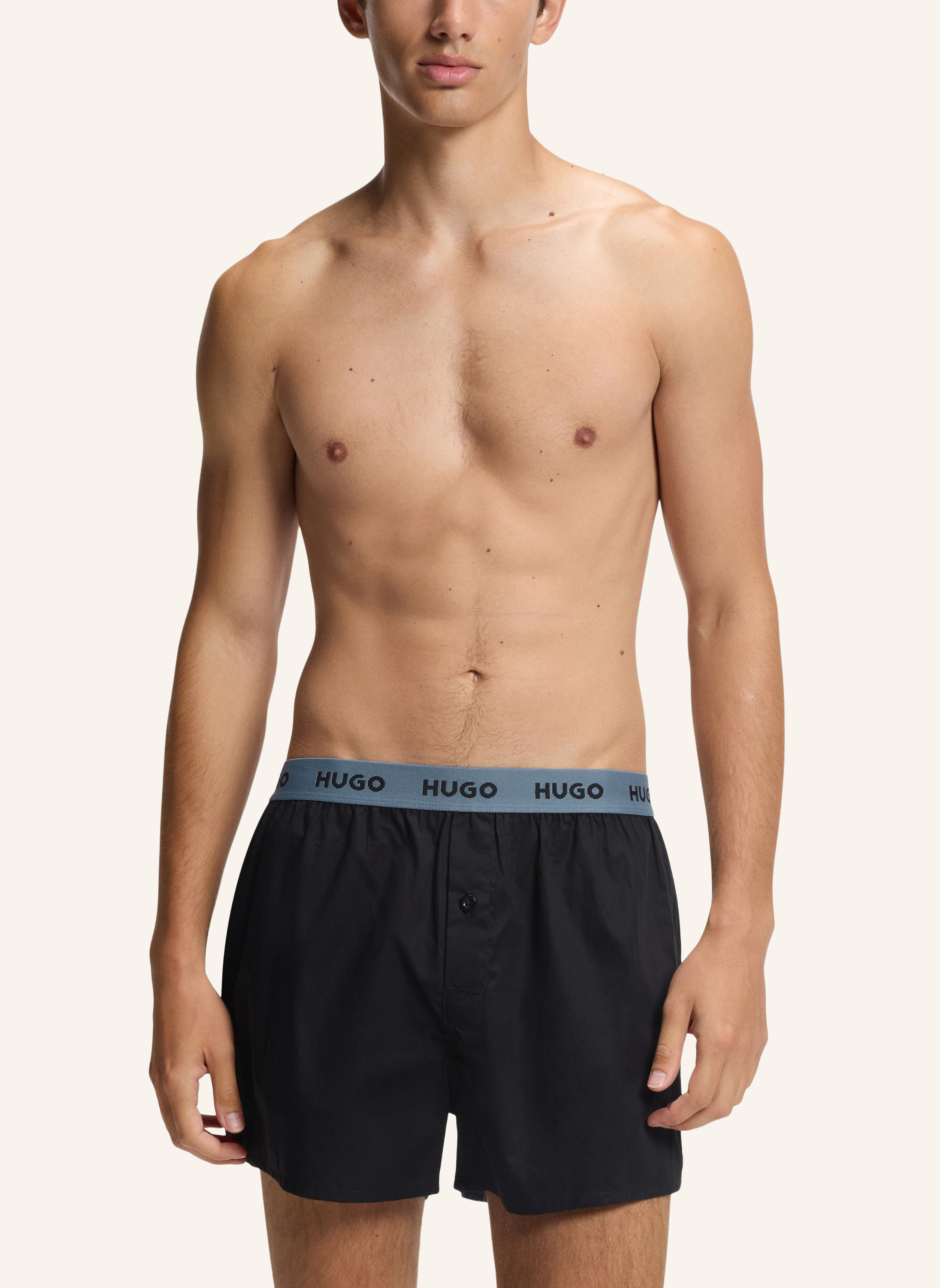 Thumbnail - Hugo Boxershort Woven Boxer Triplet schwarz
