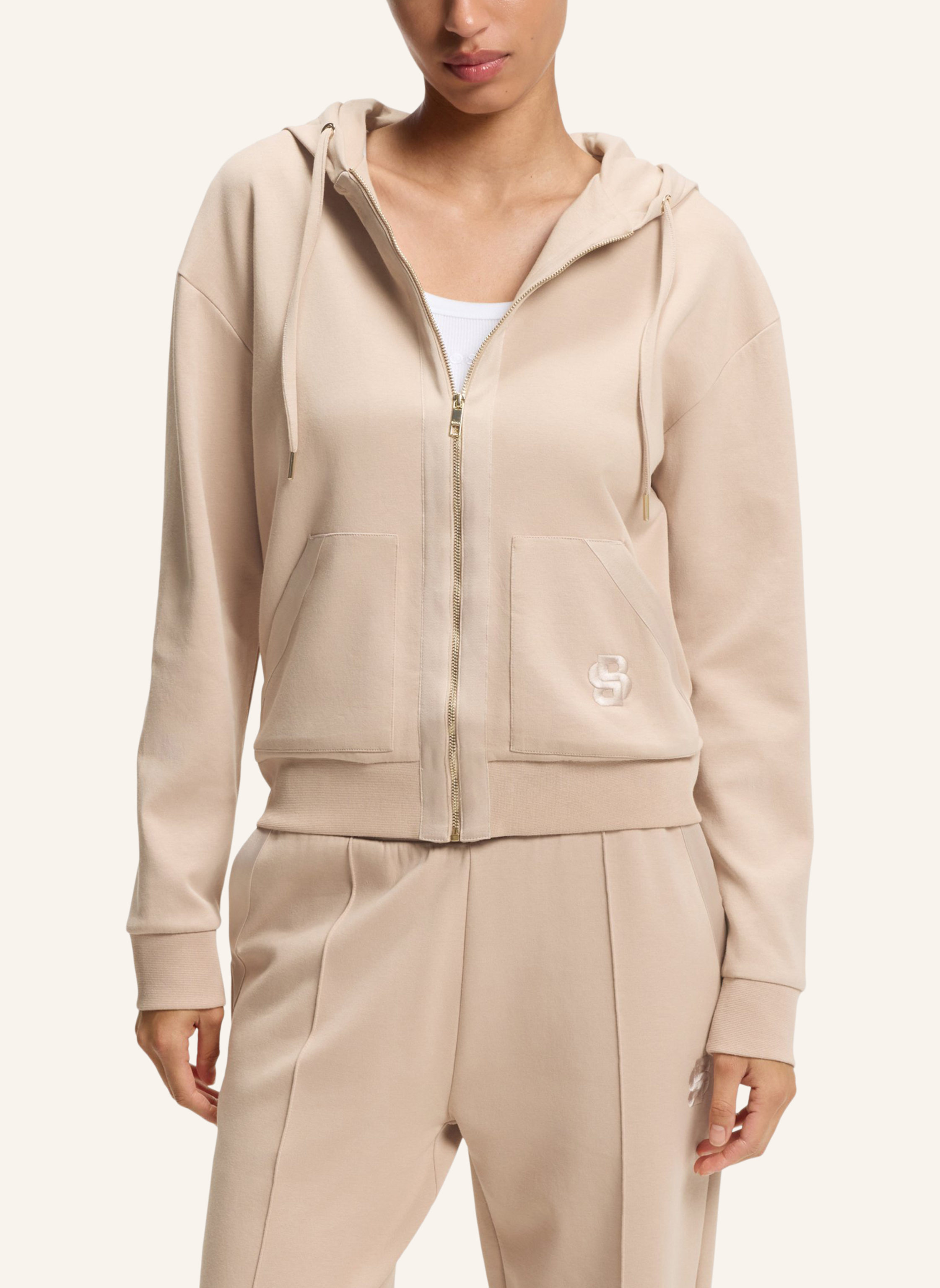 Thumbnail - Boss Loungewear Jacke Shiny B_Jacket H. beige