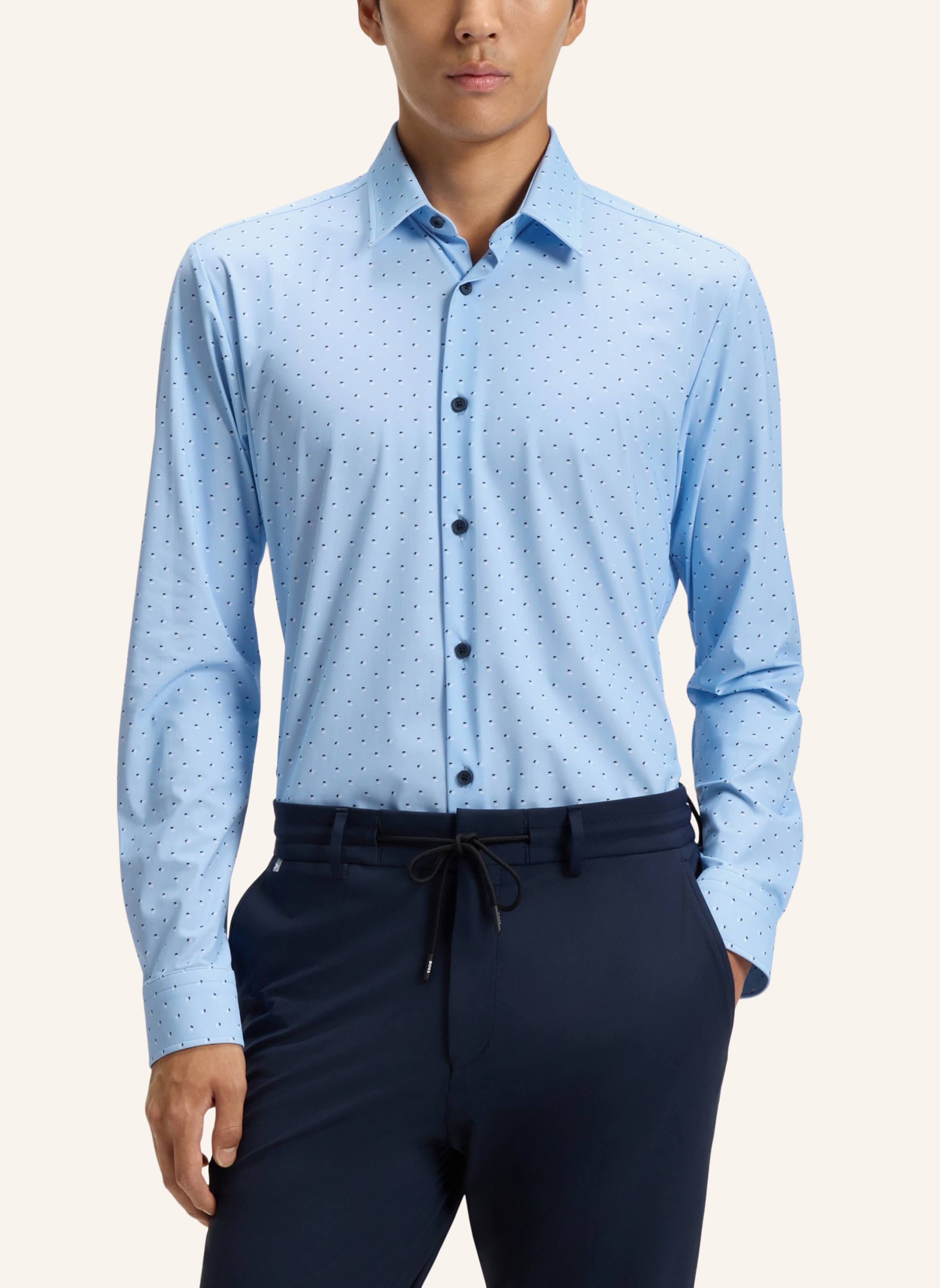 Thumbnail - Boss Casual Hemd P-Roan-Kent-c1-233 Slim Fit blau