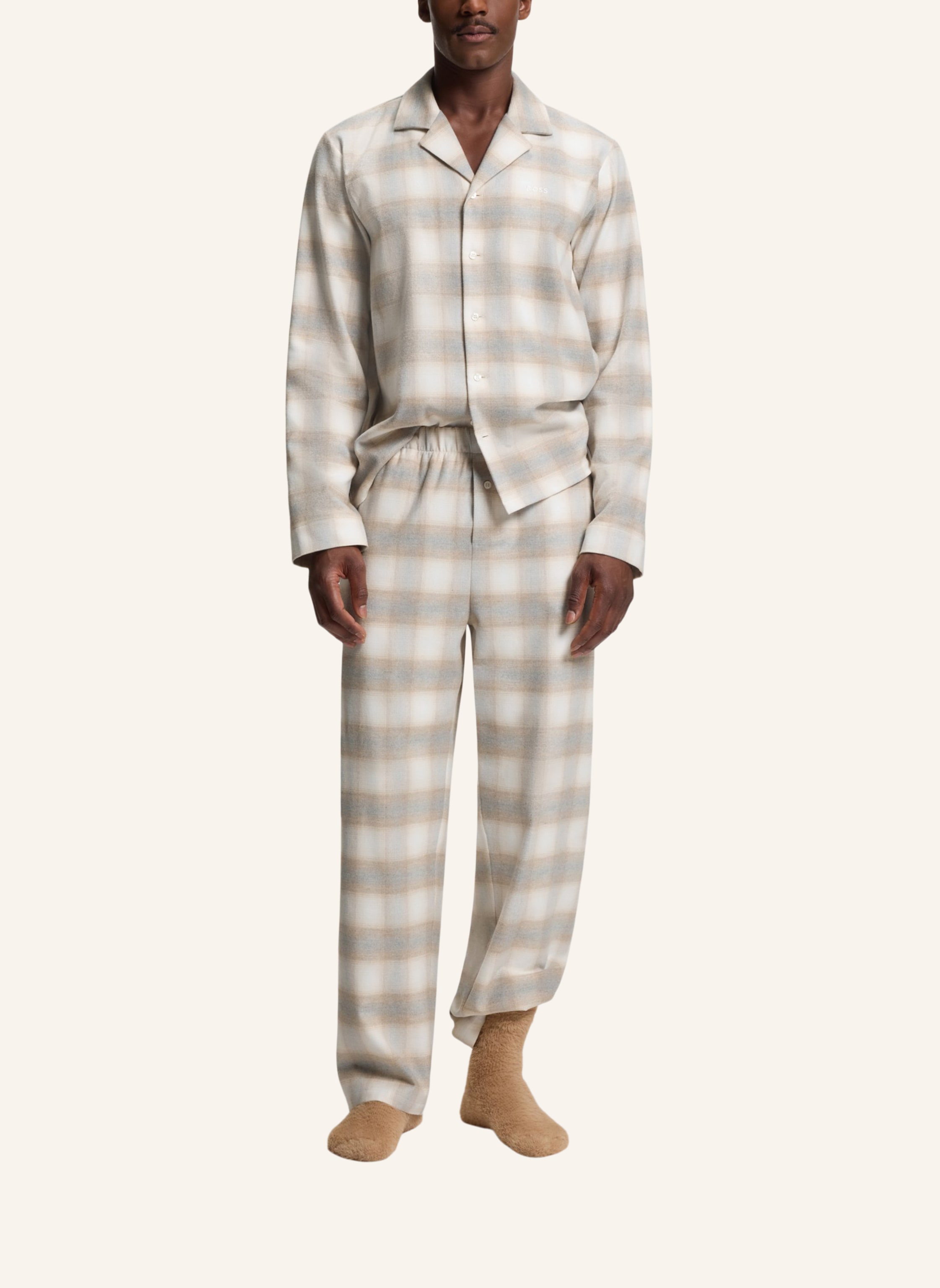 Thumbnail - Boss Pyjama-Set Winter White Pyjama Regular Fit weiss