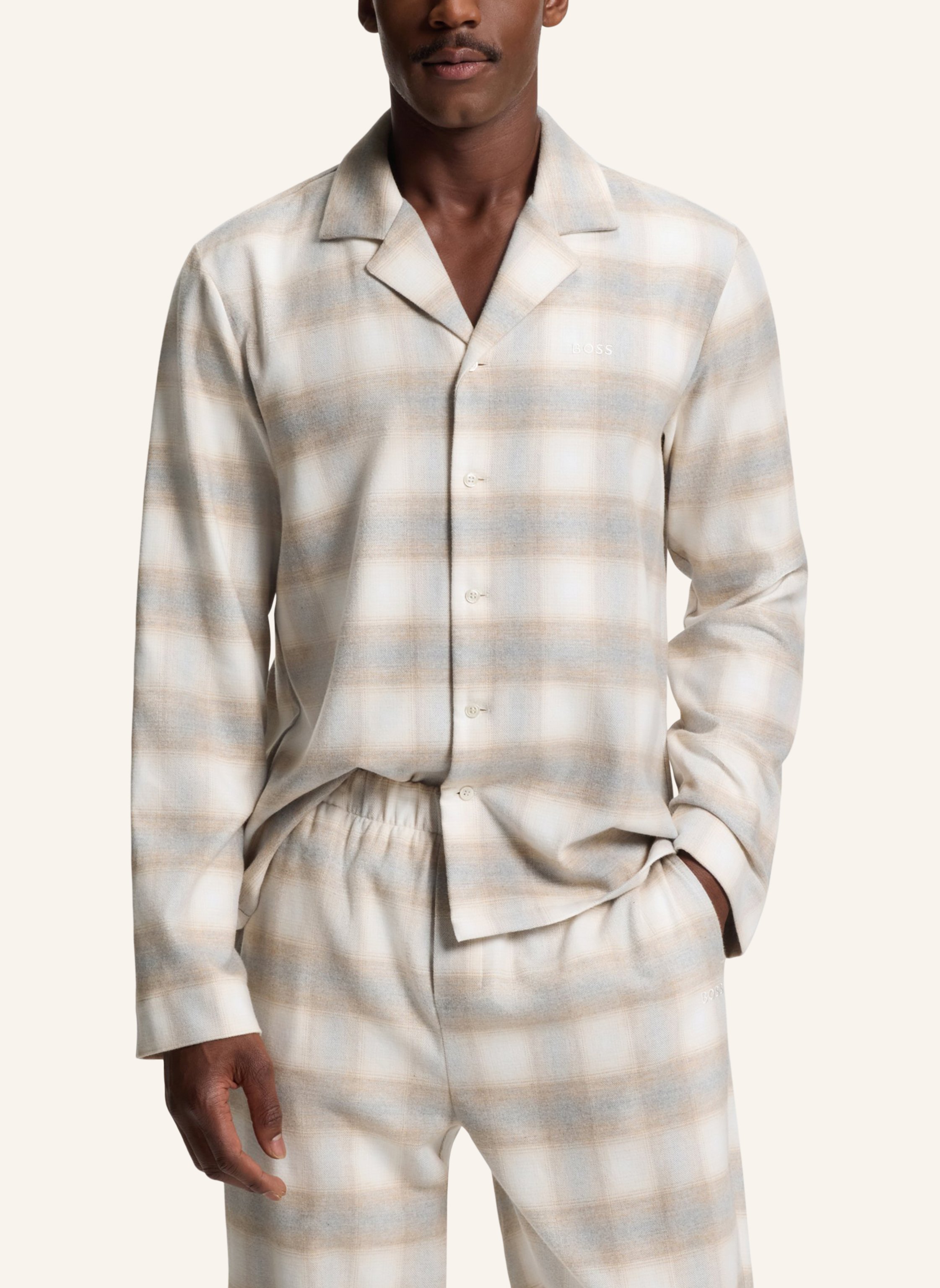 Thumbnail - Boss Pyjama-Set Winter White Pyjama Regular Fit weiss