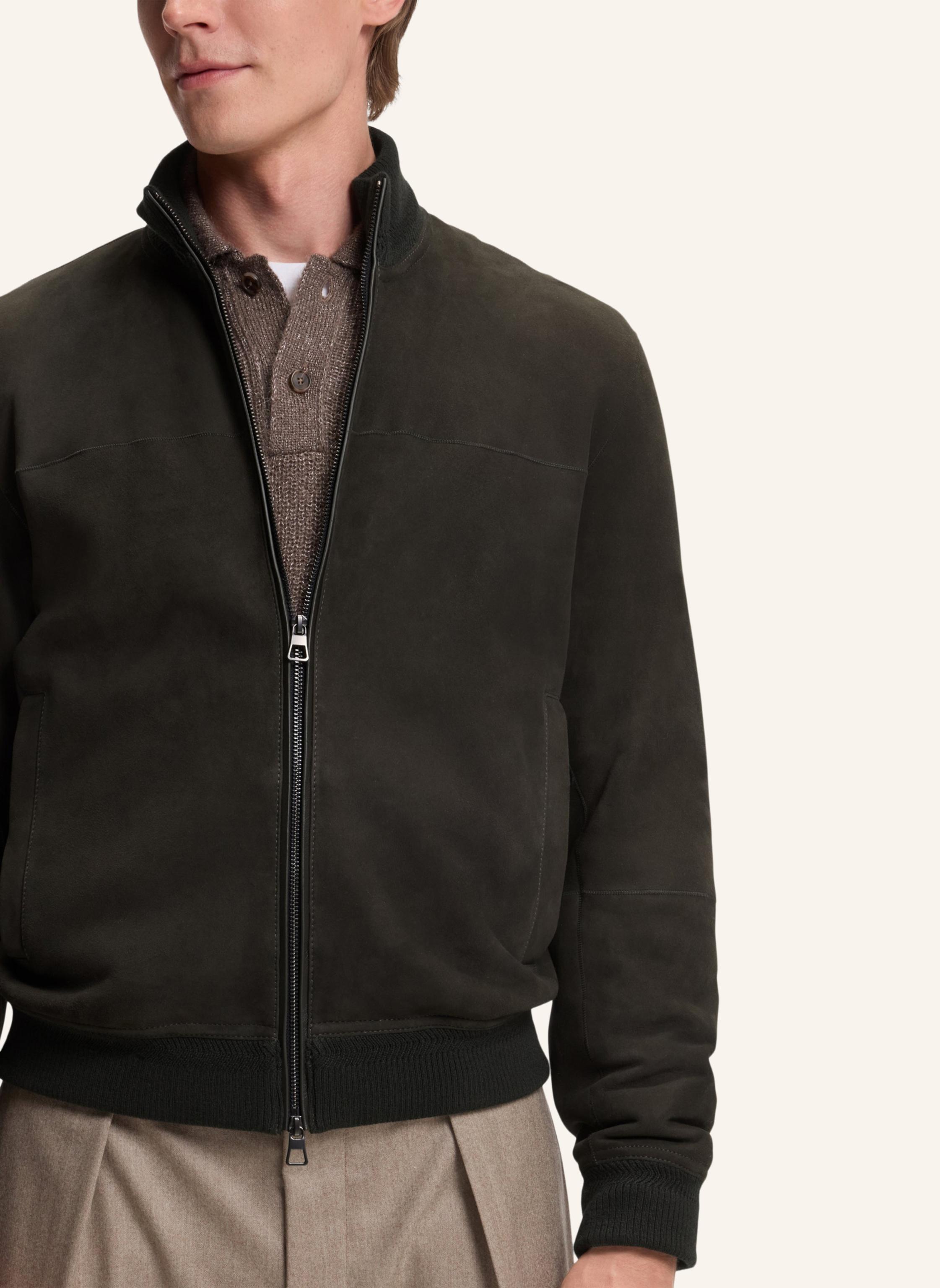 Thumbnail - Boss Lederjacke Minsow_Db Regular Fit gruen