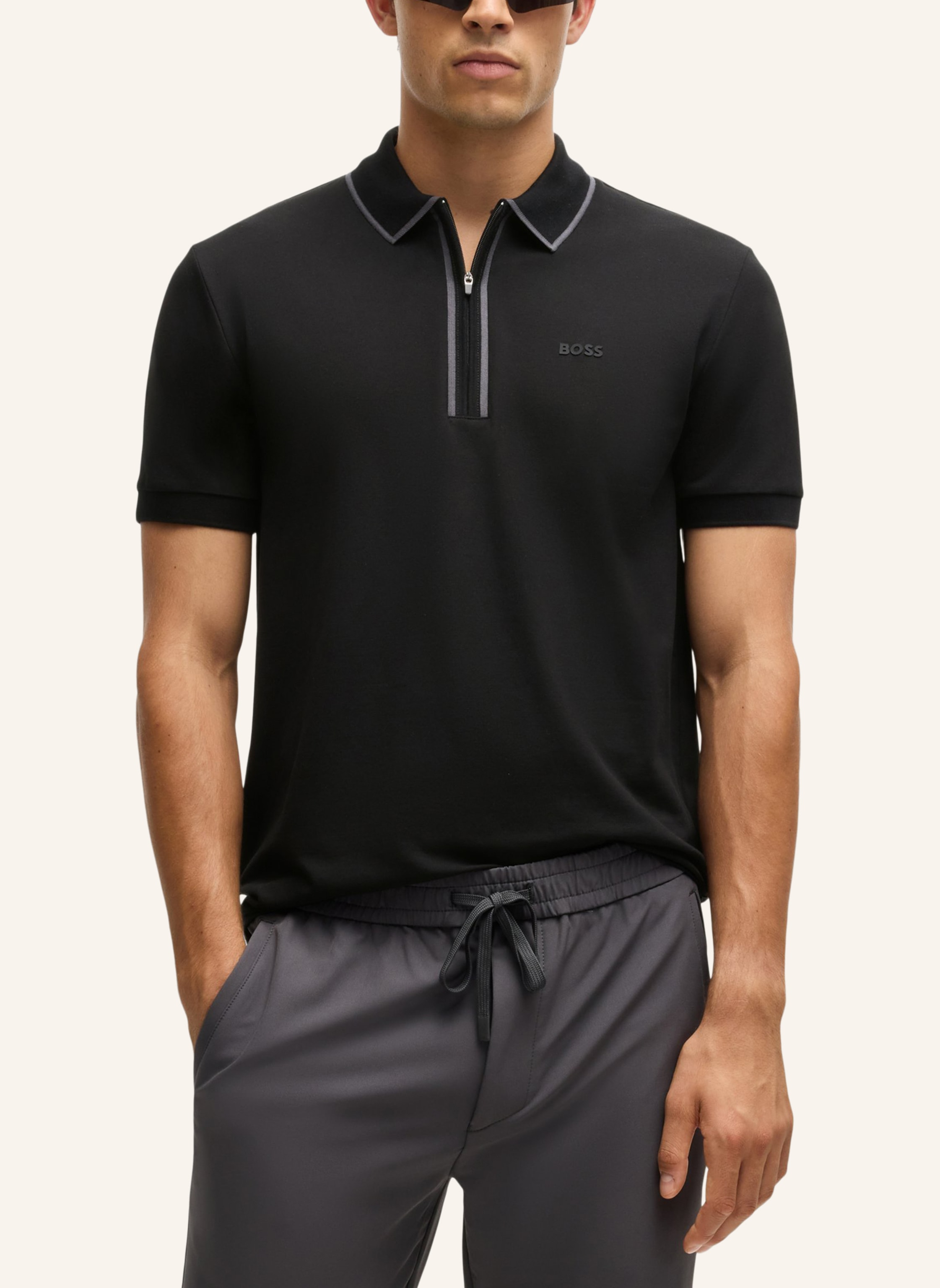 Thumbnail - Boss Poloshirt Philix Tape Regular Fit schwarz