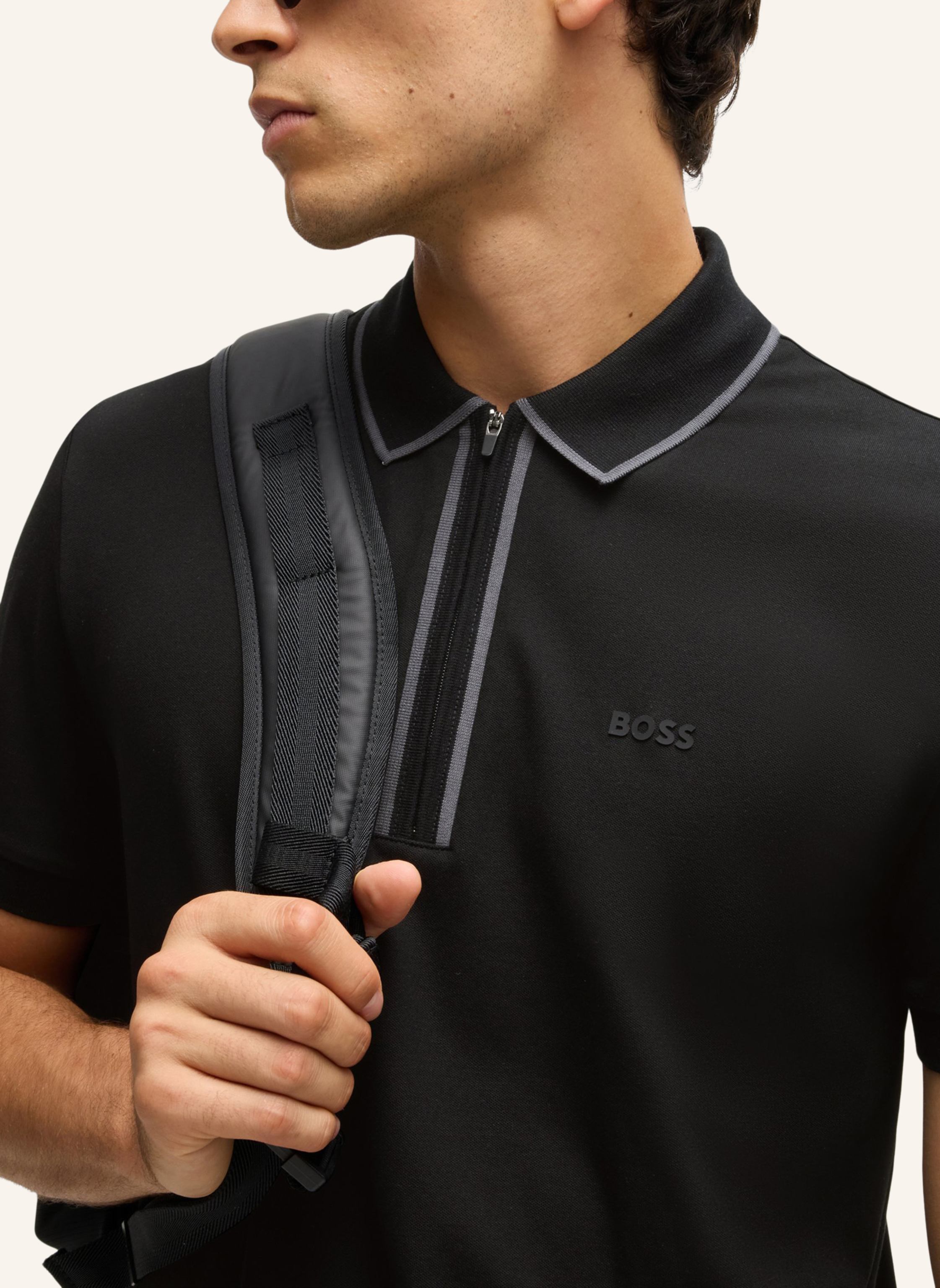 Thumbnail - Boss Poloshirt Philix Tape Regular Fit schwarz